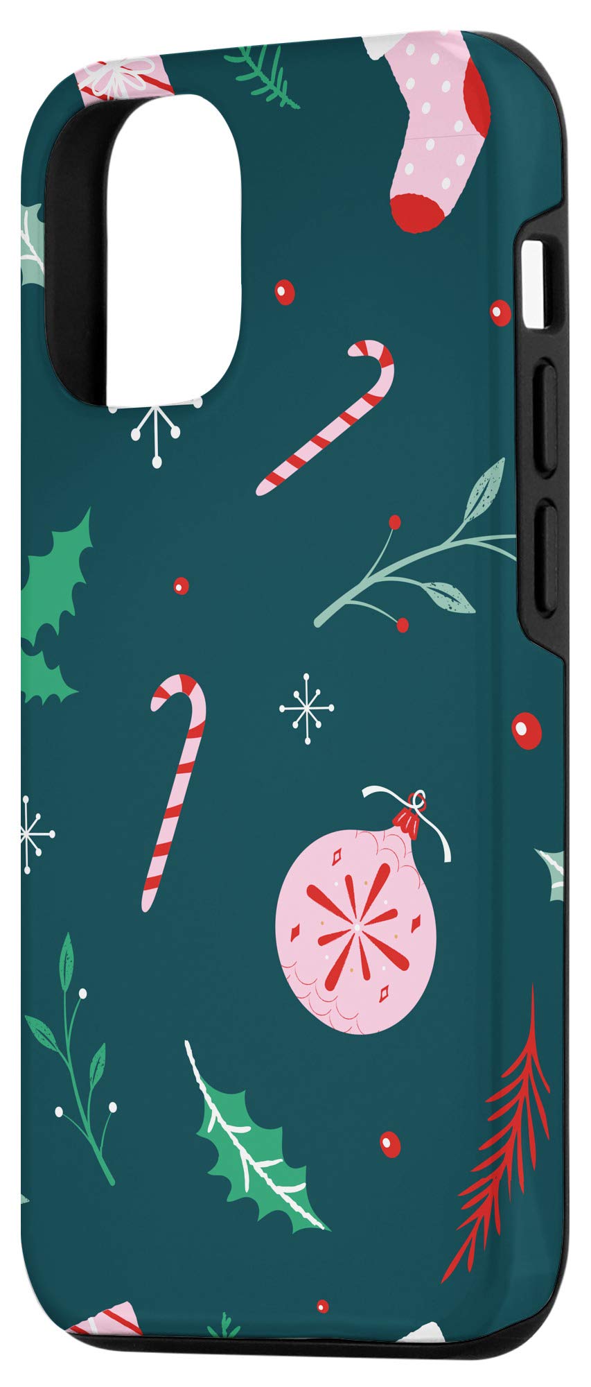 iPhone 12/12 Pro Christmas Gift Set - Festive Socks, Gloves, Candy Cane & Bell Ribbon Case | Perfect Holiday Stocking Stuffer & Secret Santa Gift