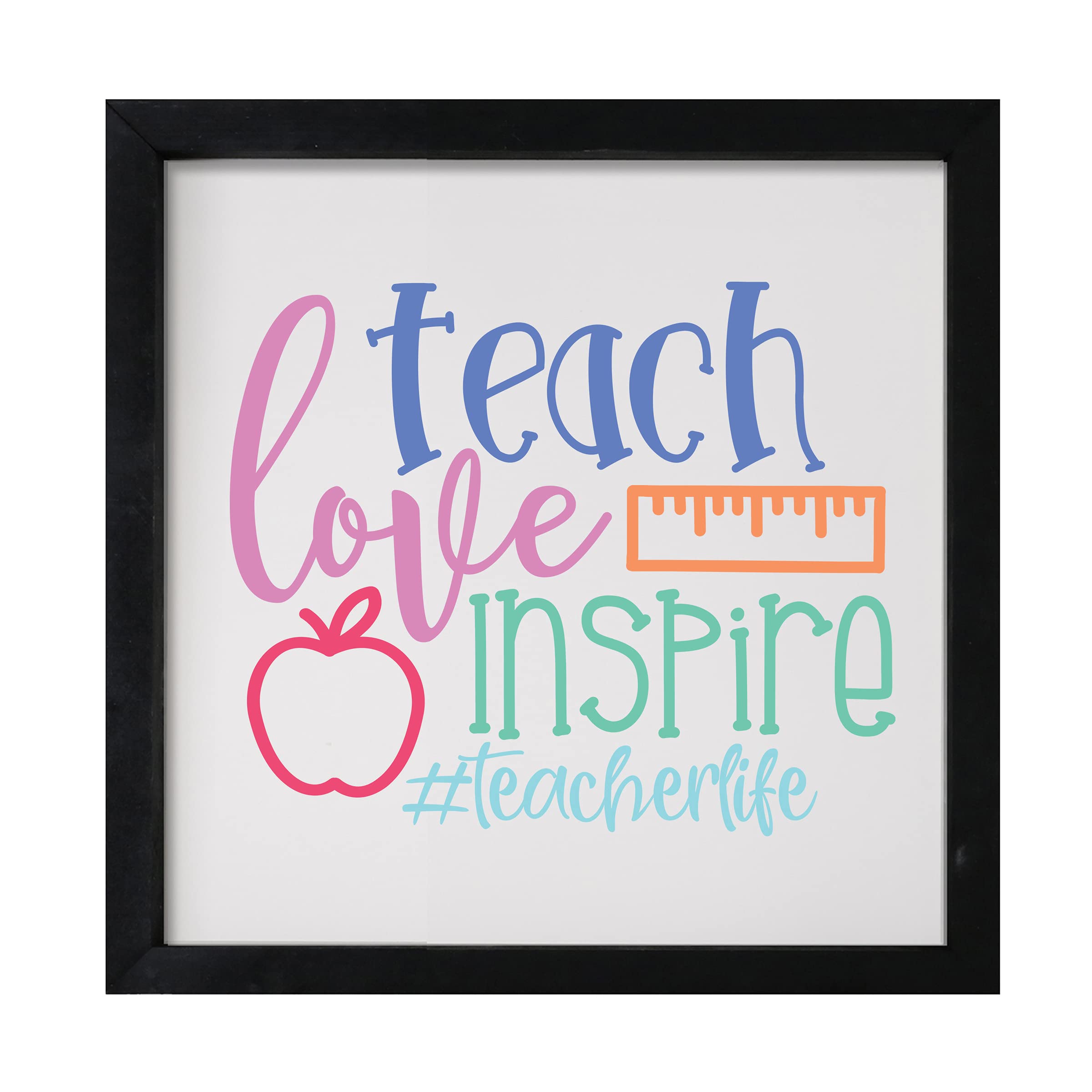 LifeSong Milestones Custom Inspirational Wooden Wall Art - 7x7 Framed Shadow Box with Modern Quotes - Perfect for Home Decor, Office Motivation & Thoughtful Gifts (Black)