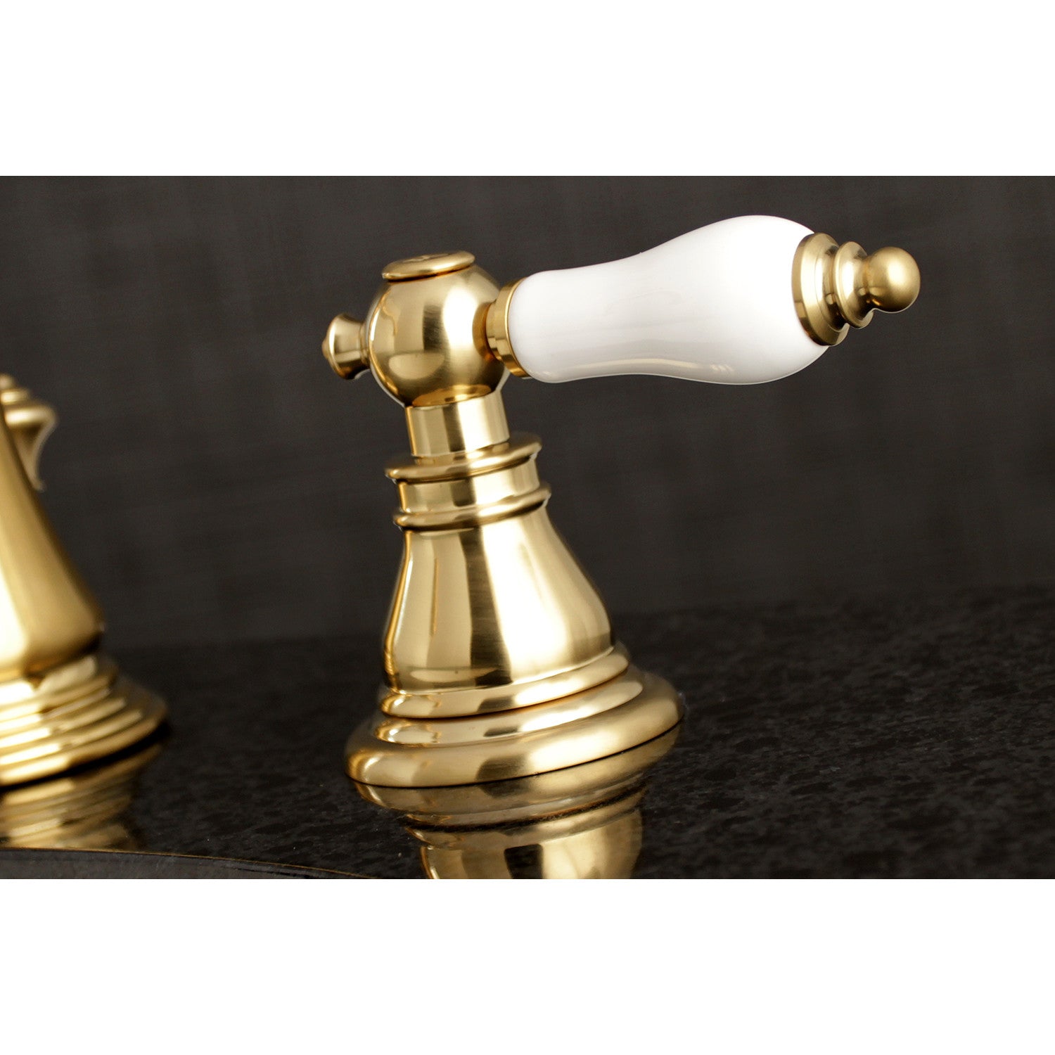 American Patriot FSC1973APL Brushed Brass Widespread Bathroom Faucet - 3 Hole Deck Mount with Two Handles & Brass Pop-Up Drain - Perfect for Modern Bathroom Renovations and Luxury Home Upgrades