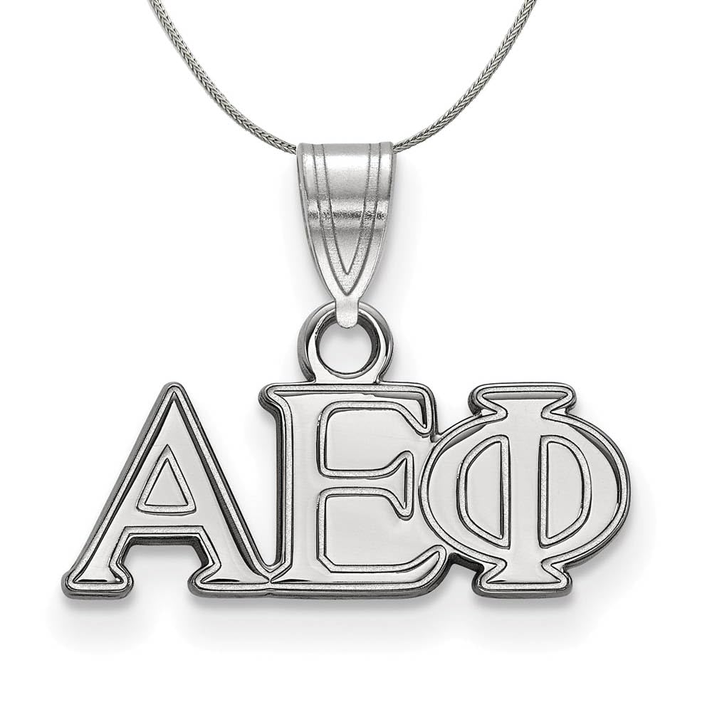 Alpha Epsilon Phi Sterling Silver Greek Letter Necklace - Black Bow Pendant for Sorority Sisters | Perfect for Greek Life Events, Graduation Gifts & Sisterhood Jewelry