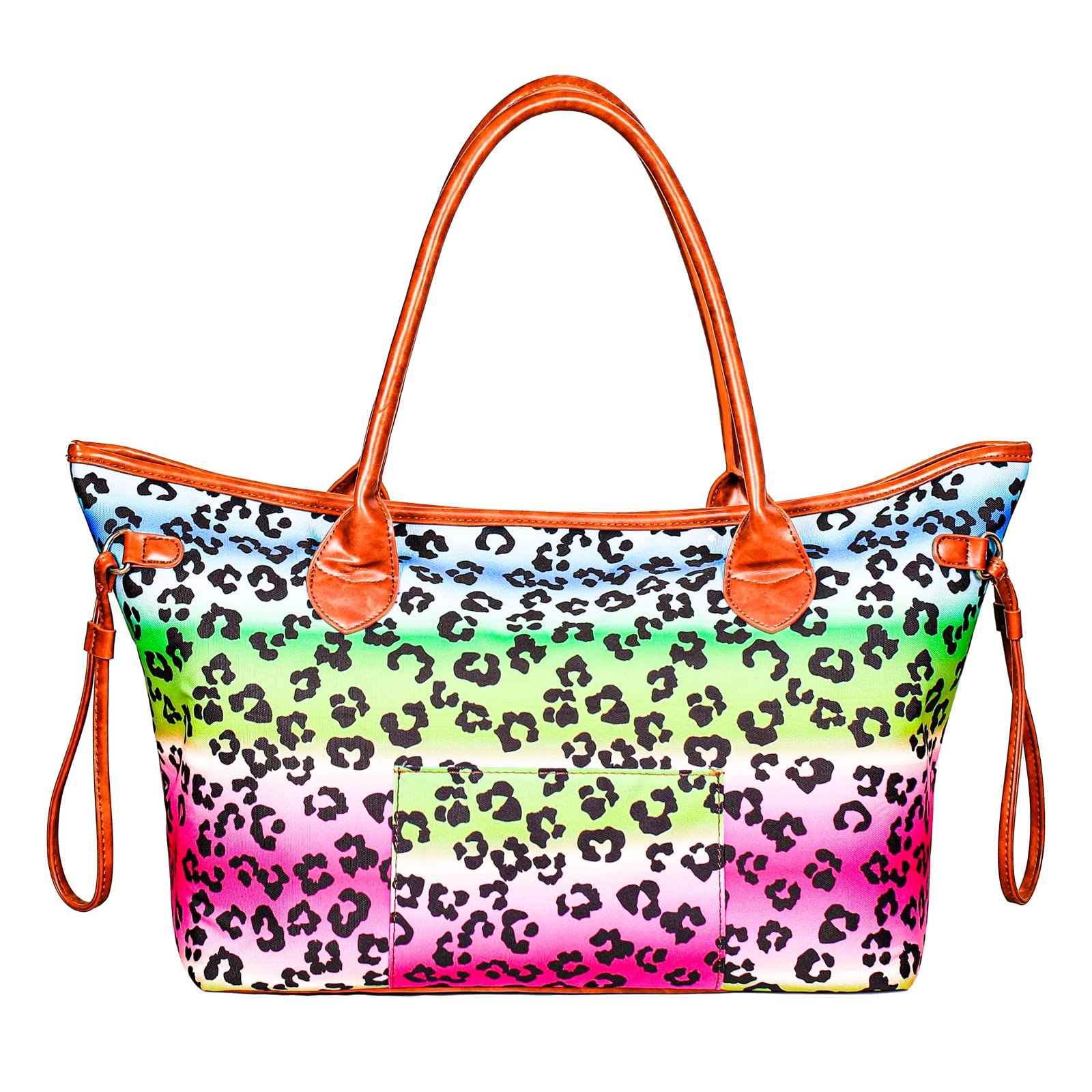 Large Women's Tote Beach Bag - Lightweight Canvas Shoulder Bag with Faux Leather Handle - Perfect for Travel, Shopping & Work Commute - Stylish Casual Handbag Gift for Women