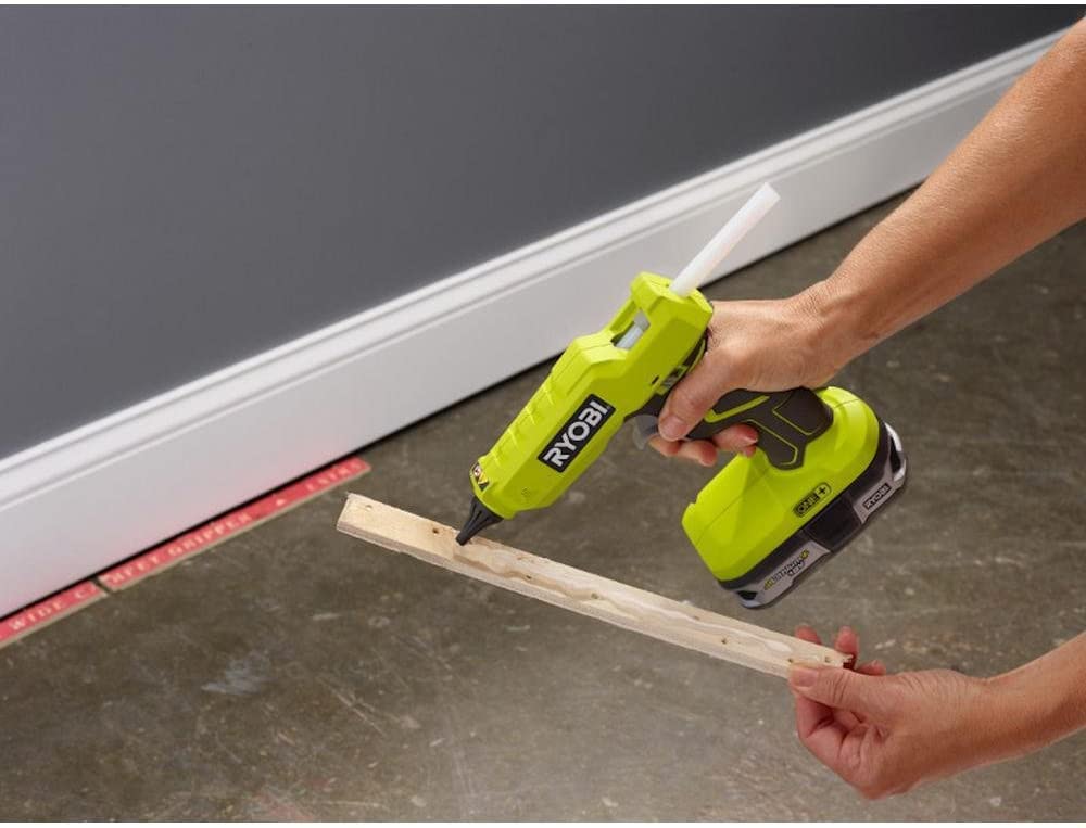 Ryobi 18V ONE+ Cordless Glue Gun Kit with Battery & Charger - Perfect for DIY Crafts, Home Repairs, and Woodworking Projects