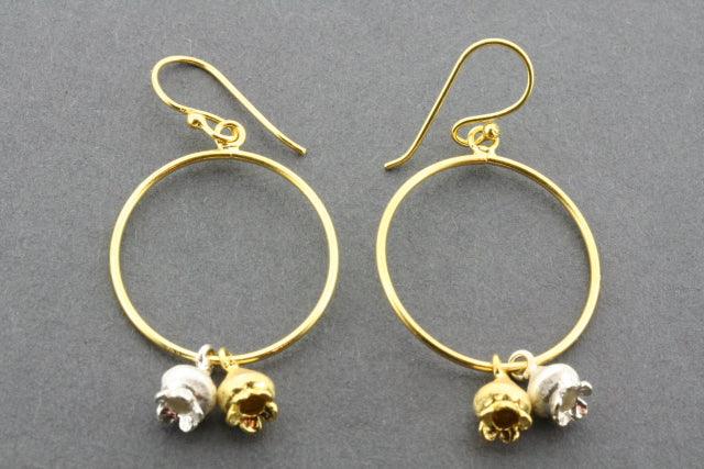 Rene Gold Plated & Silver Earrings for Women - Elegant Dangle Hoop Earrings for Party, Wedding, and Everyday Wear