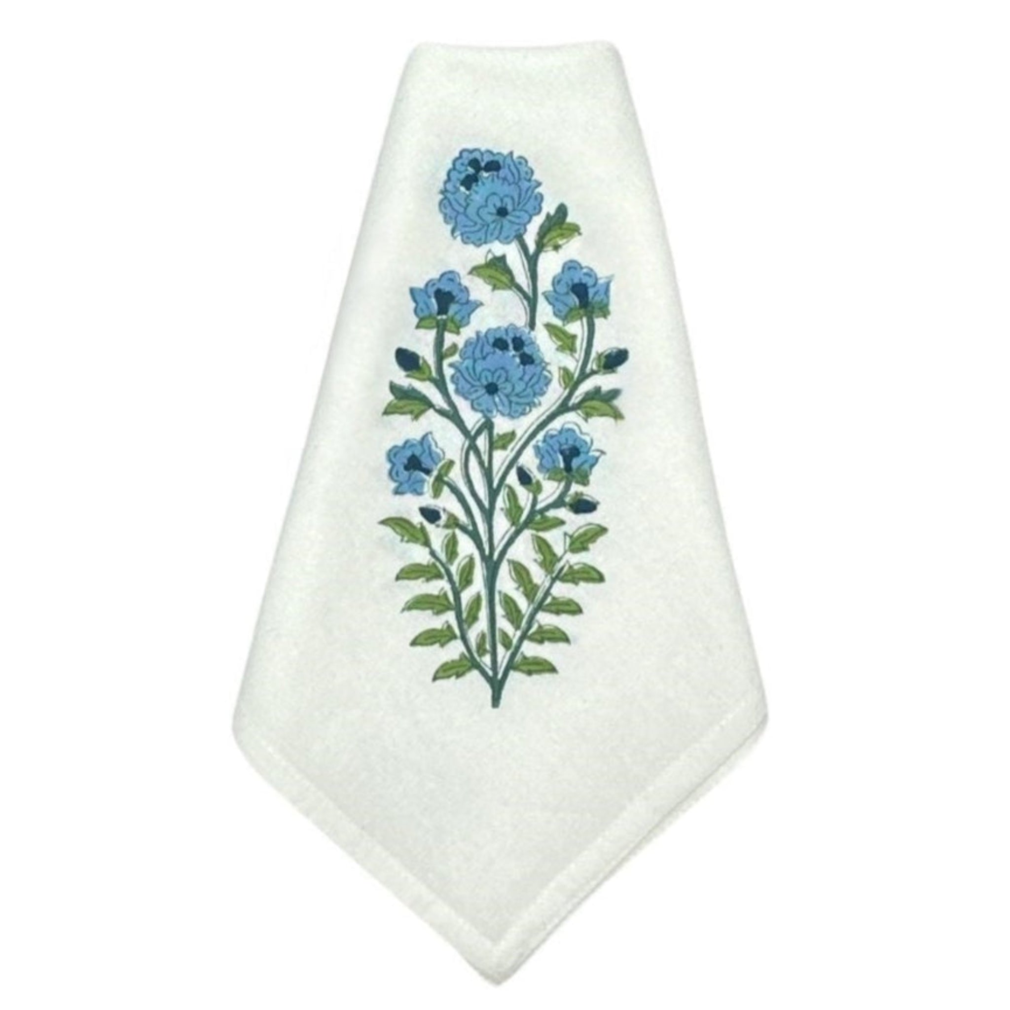 Blue Floral Napkins Set of 4 - Premium Cotton Dinner Napkins for Formal Dining, Wedding, and Party Decor - Elegant Table Linens for Home and Restaurant Use