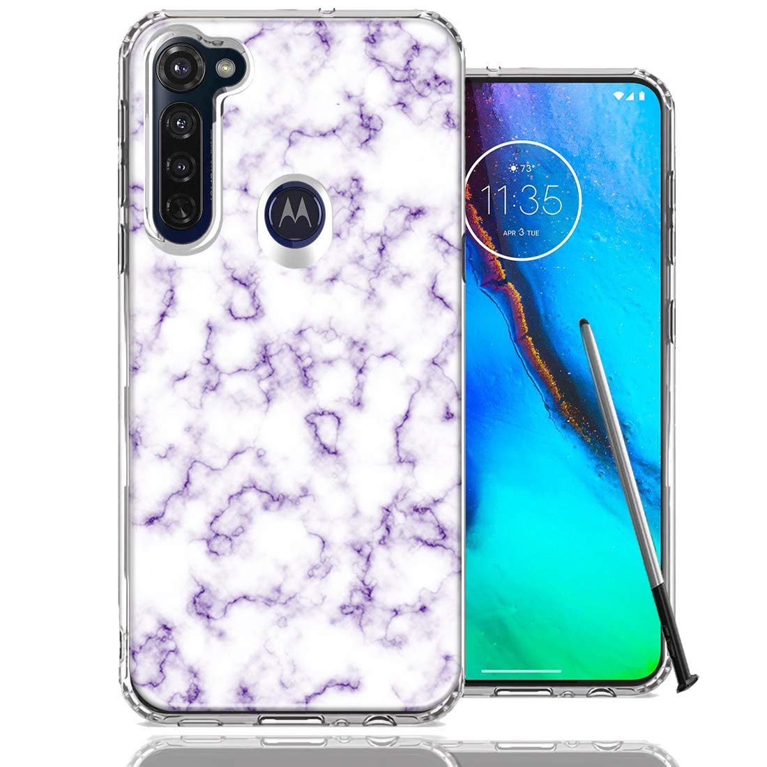 Motorola Moto G Stylus Case - Purple Marble Design for Protection & Style