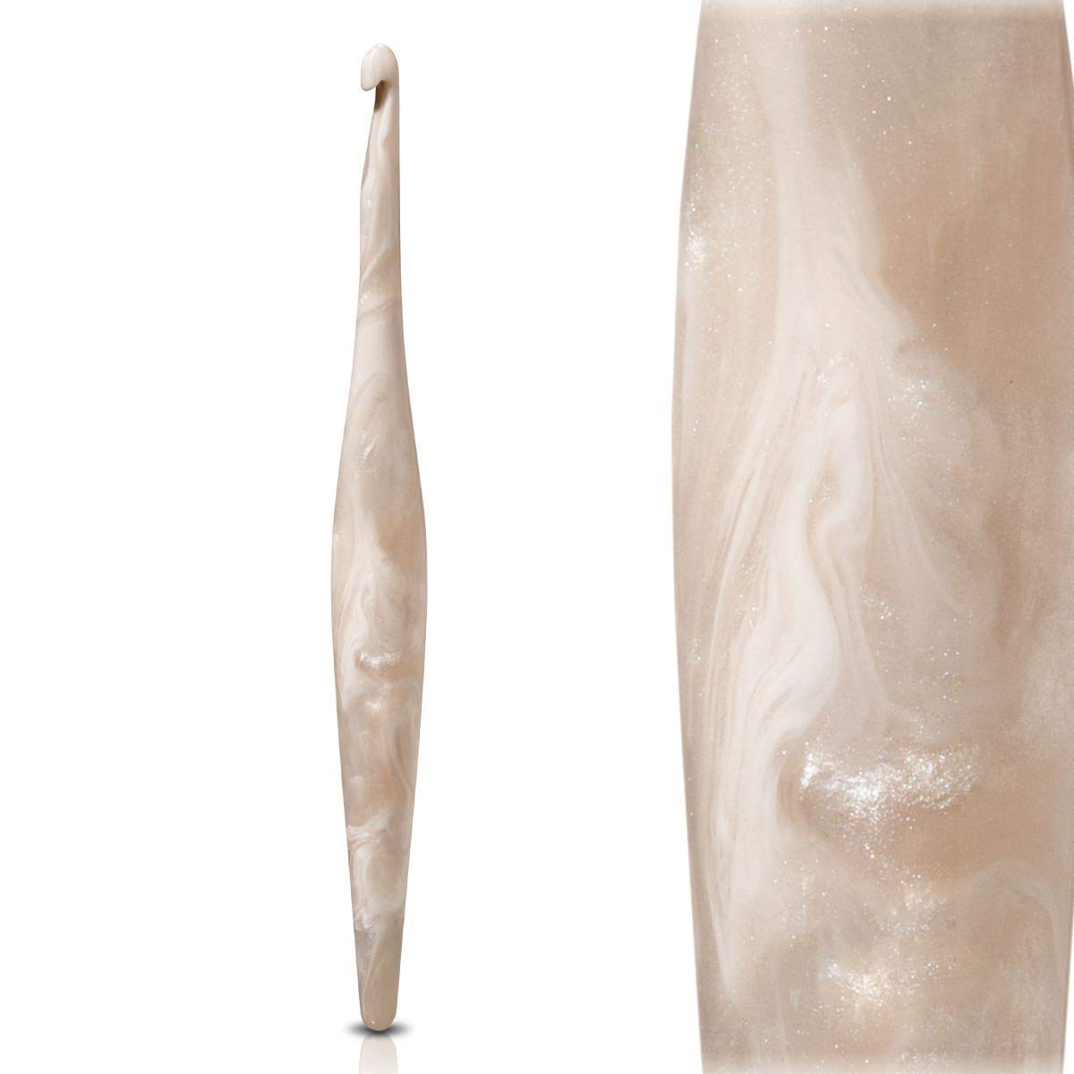 Premium FURLS Streamline Swirl Cream Crochet Hook - 7 Inch (8.0 mm/M) Ergonomic Crochet Needle for Smooth Yarn Crafting - Perfect for Amigurumi, Blankets & DIY Knitting Projects