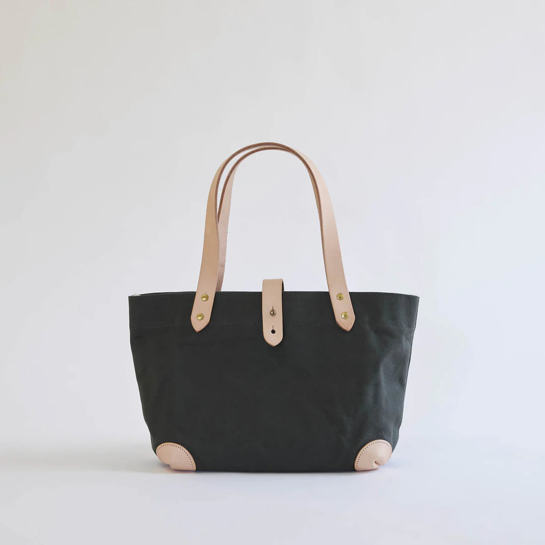 Kurashiki Hampu Canvas Button Stud Tote Bag - Stylish Khaki Shoulder Bag for Women | Perfect for Work, Travel & Shopping