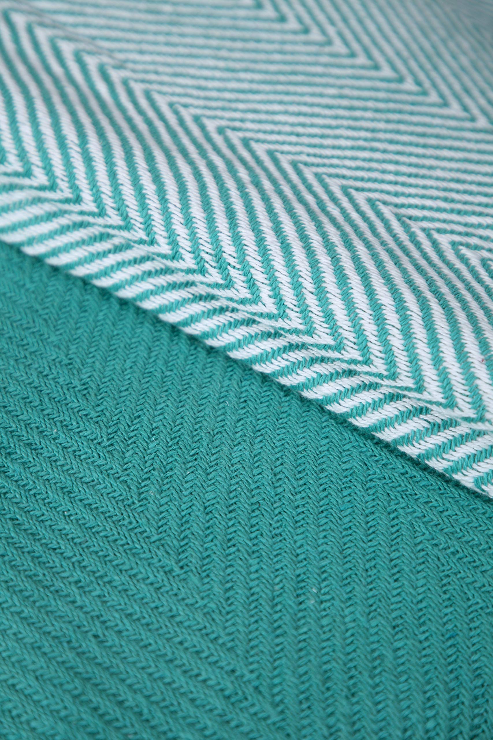 Premium 100% Cotton Handwoven Chevron Throw Blanket Set of 2 (50