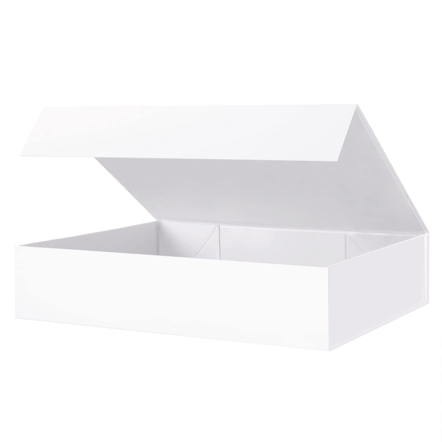 BLK&WH 11.5x8x2.5 Inch Magnetic Closure Gift Box - Premium White Shirt Packaging Box with Sturdy Collapsible Design for Jewelry, Cosmetics & Luxury Gifts (Matte Finish)