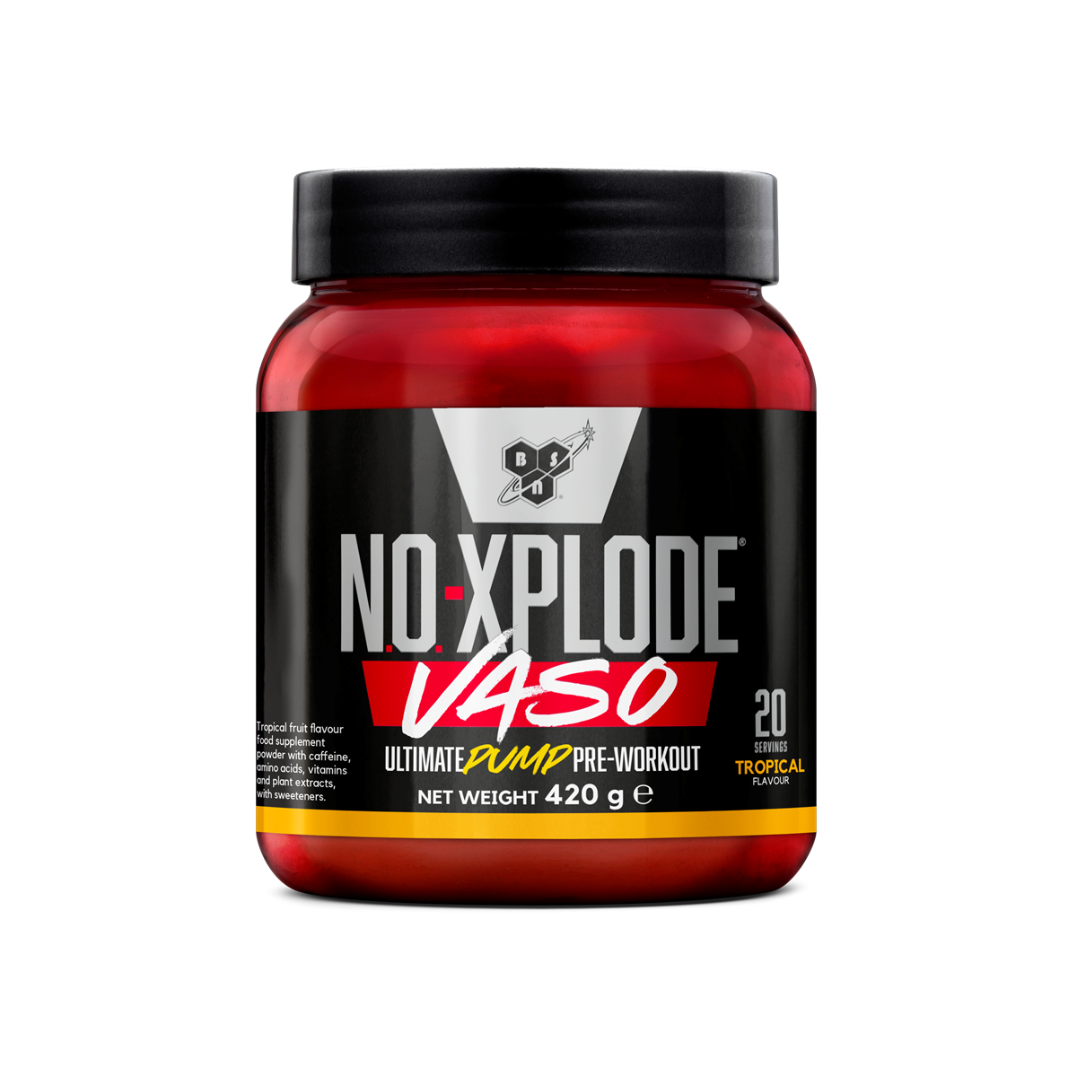 BSN N.O Xplode VASO Pre-Workout Powder 420g - Nitric Oxide Booster for Muscle Pump, Energy & Focus - Best for Gym, Bodybuilding & Athletic Performance