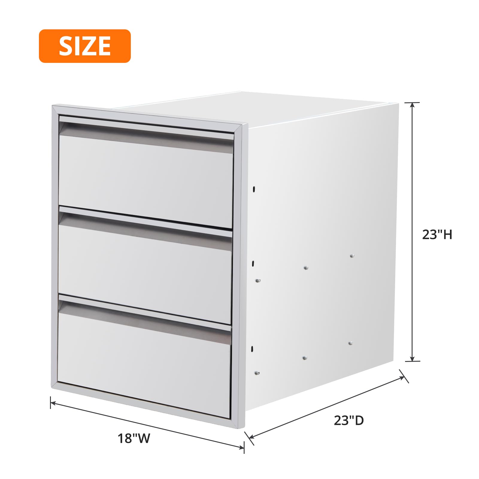 Stainless Steel Outdoor Kitchen Drawers with Paper Towel Holder - 18