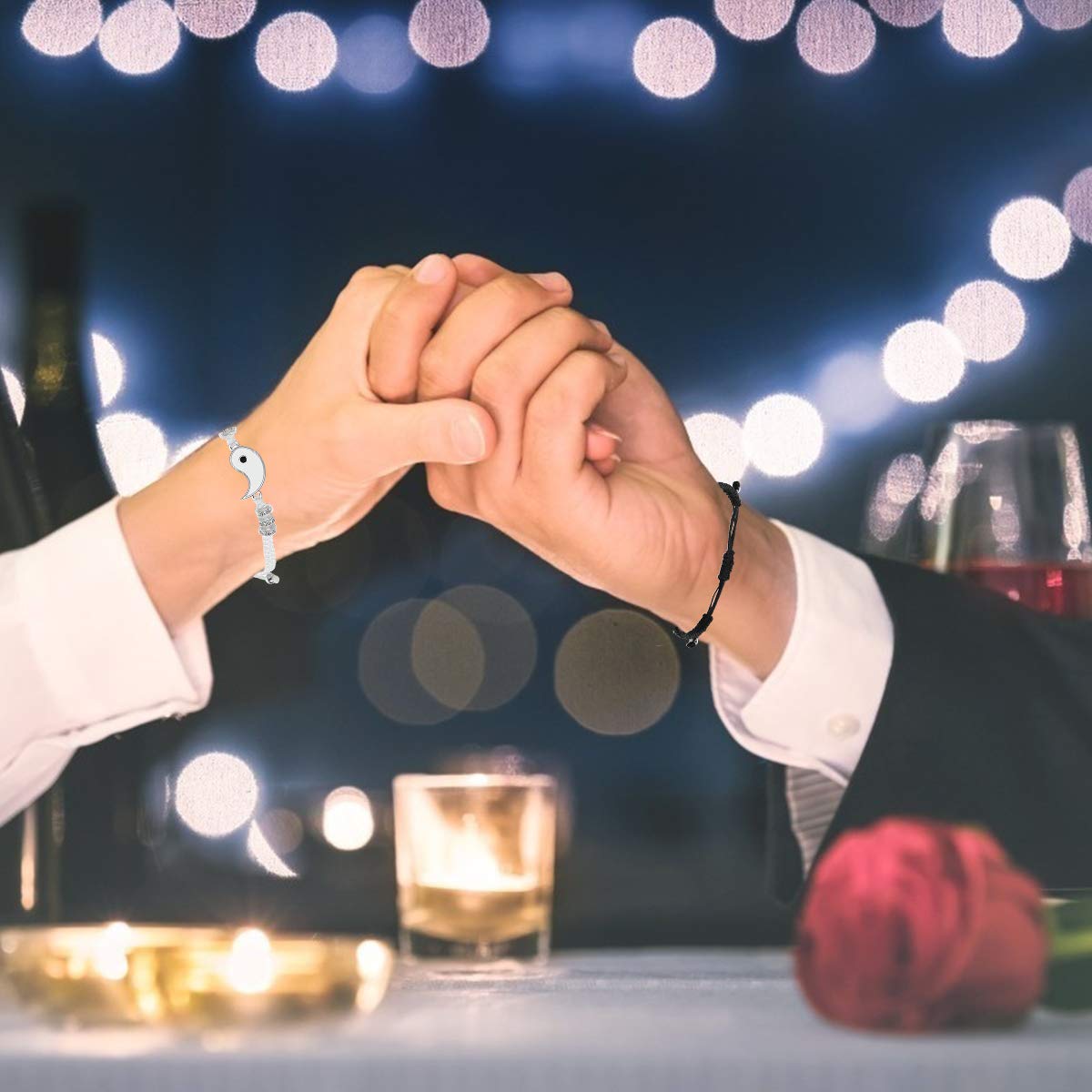 Best Friend Bracelets for 2 - Matching BFF Bracelets Set, Yin Yang Friendship Bracelets for Men & Women - Perfect for Couples, Besties & Gift Giving
