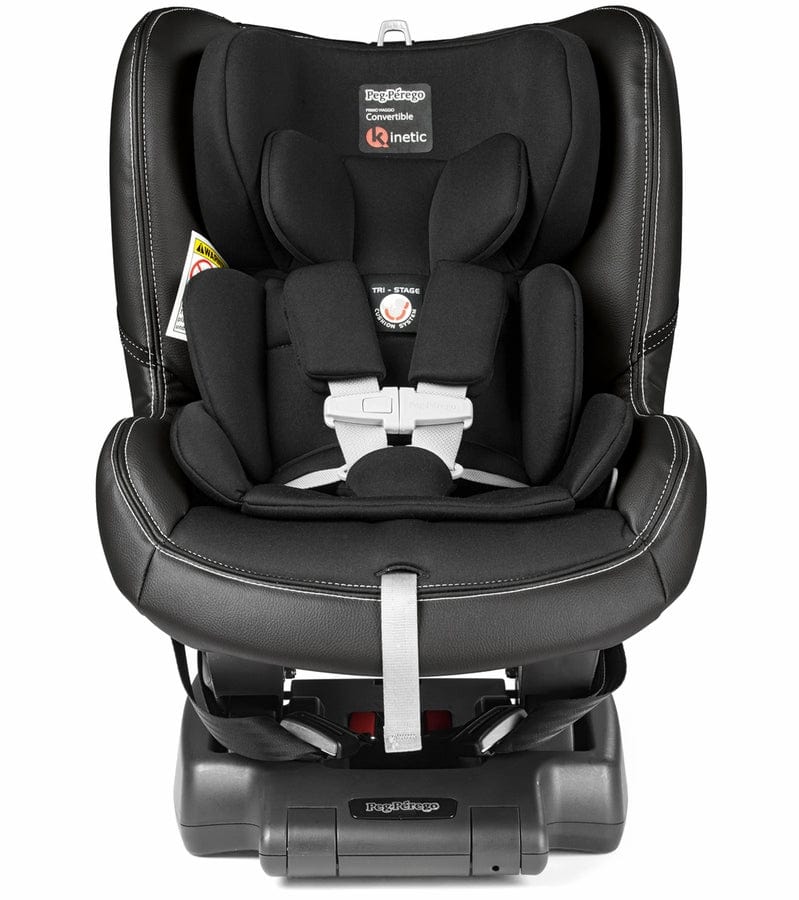 Peg Perego Convertible Kinetic Licorice Black Eco Leather Car Seat - Safe & Comfortable for Babies & Toddlers - Perfect for Travel & Daily Commute