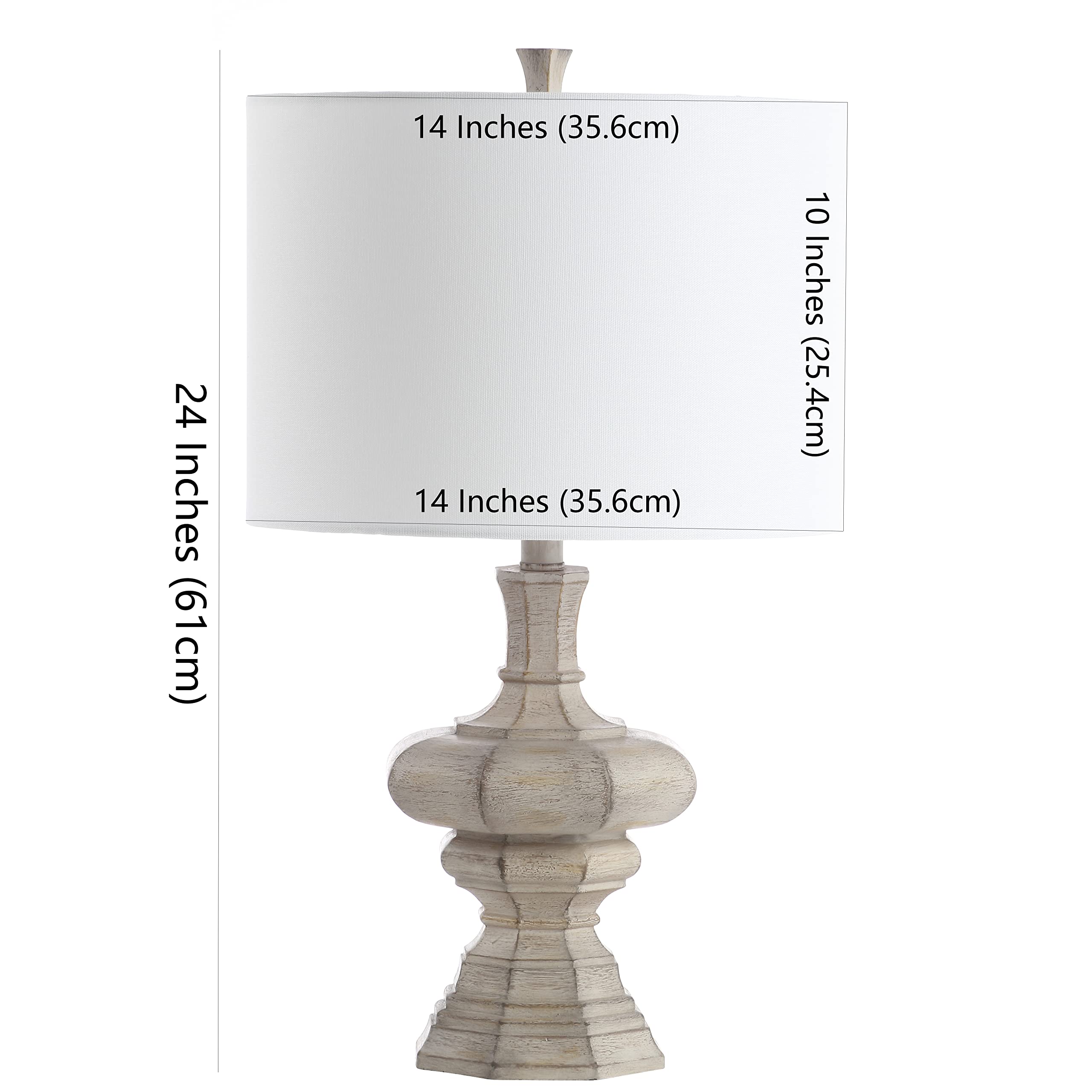 SAFAVIEH Melville Grey Wash 24-inch Table Lamp Set of 2 with LED Bulbs - Modern Bedside Lighting for Bedroom, Living Room & Home Office - Perfect for Reading, Working & Ambient Decor