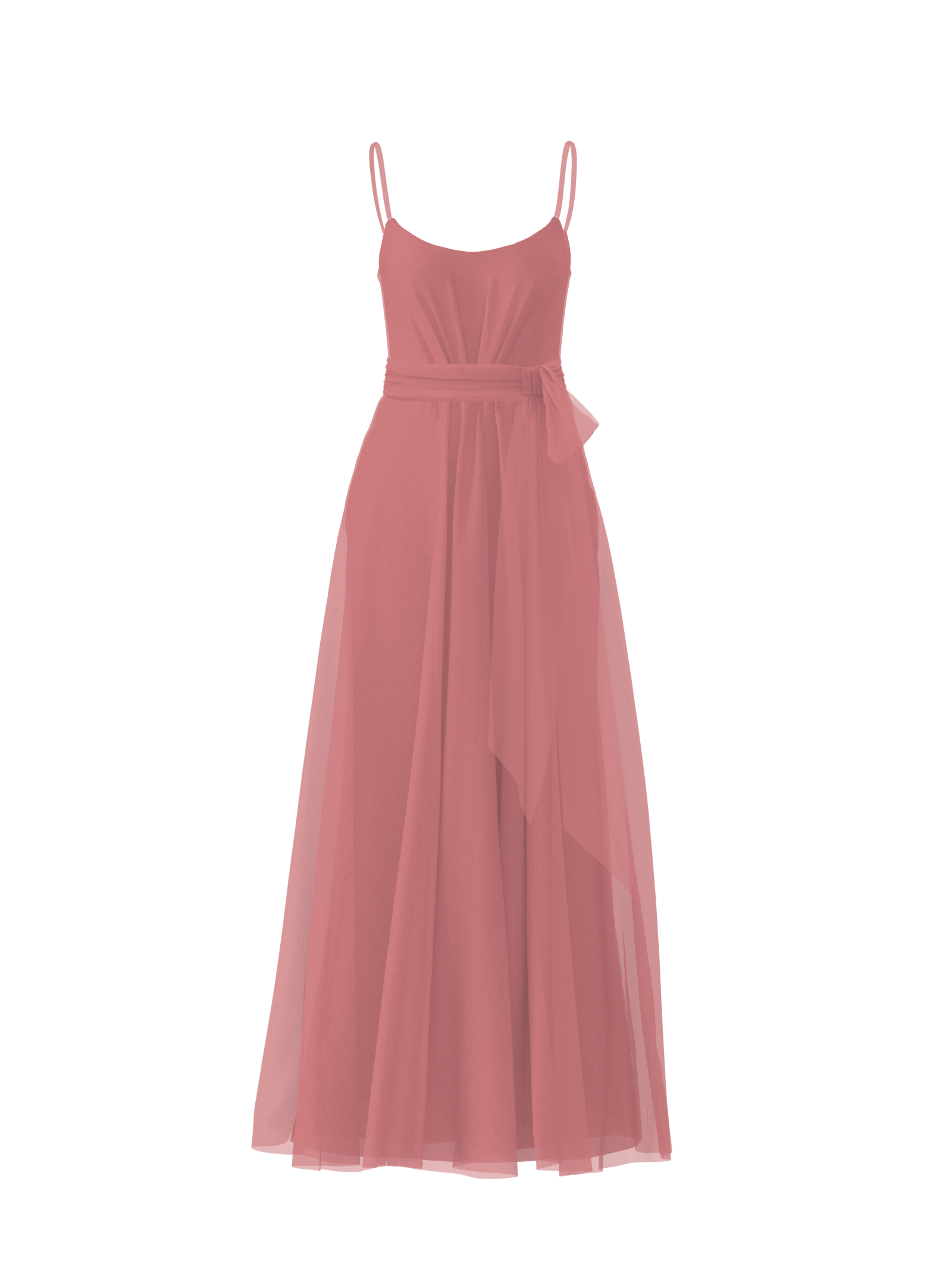Campbell Bodice & Justine Skirt with Sash Belt in Rose - Perfect for Weddings, Prom, and Formal Events