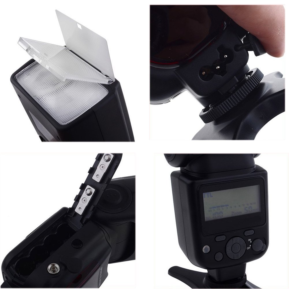 Bounce, Zoom & Swivel Head Flash for Canon EOS 20D - High Power AC Rapid Charger with 4AA 2900mAh Batteries - Perfect for Wedding, Portrait & Event Photography