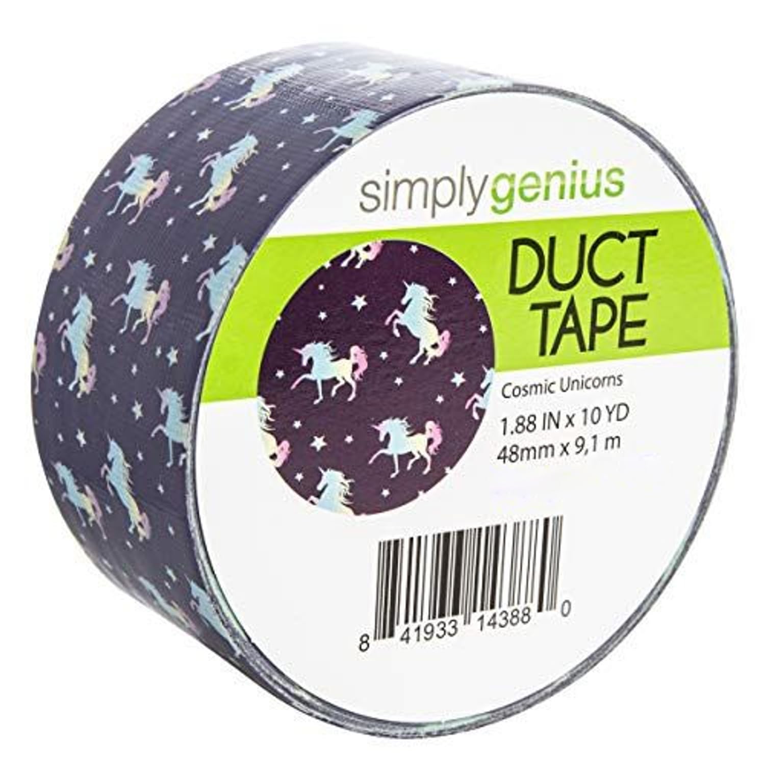 Colorful Cosmic Unicorns Duct Tape for DIY Crafts & Home Decor - 1.8