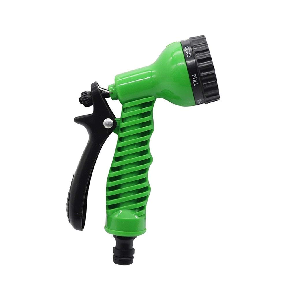 7-Pattern Adjustable High Pressure Garden Hose Nozzle - Car Wash, Lawn & Plant Watering Spray Gun - Portable Green Sprinkler for Outdoor Cleaning, Gardening & Vehicle Care