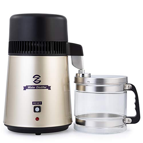CO-Z 4L Stainless Steel Water Distiller for Home Countertop – Pure Water Distilling Machine, 4 Liter Water Purifier for Drinking, Cooking, Baby Formula & Medical Use