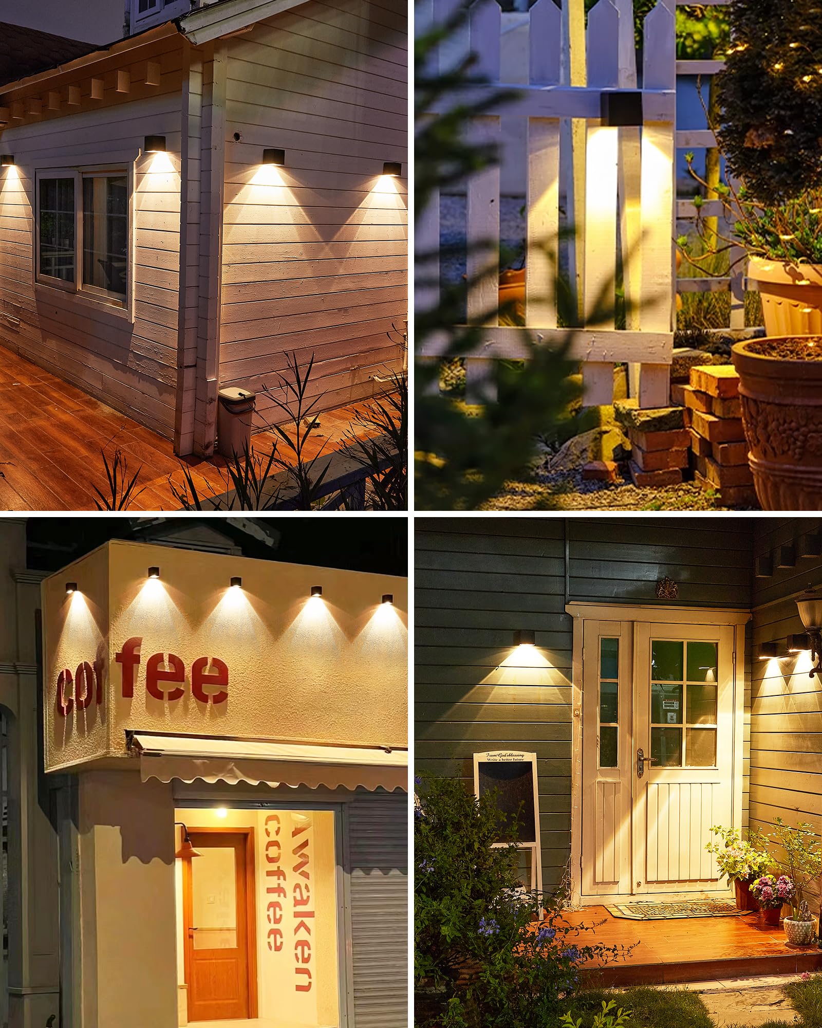 LUHLEE Solar Wall Lights Outdoor - IP65 Waterproof Square Modern Solar Sconce Lights for House, Porch, Garden, Yard, Patio & Fence - Perfect for Pathway, Deck & Landscape Lighting at Night