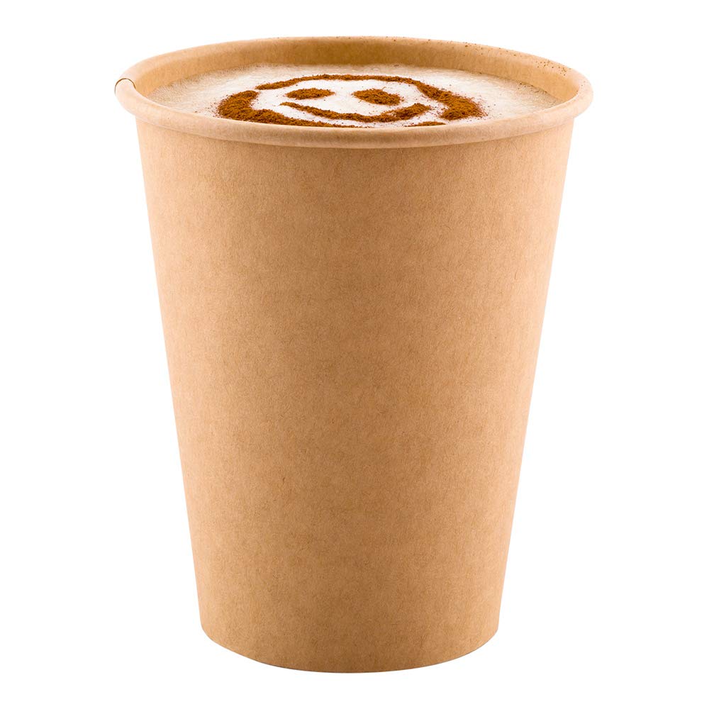 Eco-Friendly 12 oz Brown Recyclable Paper Coffee Cups - 1000 Pack, Unbleached, Single Wall, No Artificial Dyes, Leak-Resistant Rolled Rim - Perfect for Restaurants, Cafes, Offices & Events