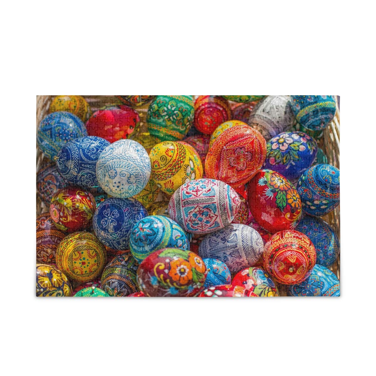 1000 Piece Easter Egg Jigsaw Puzzle - Colorful Hand-Painted Design for Adults & Kids - Fun Family Game for Easter Celebrations & Indoor Activities