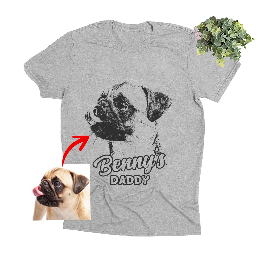 Pawarts Custom Dog Shirt - Personalized Funny Father's Day Dog T-Shirt for Small Medium Large Dogs - Perfect for Father's Day Gifts, Pet Costumes & Photo Shoots
