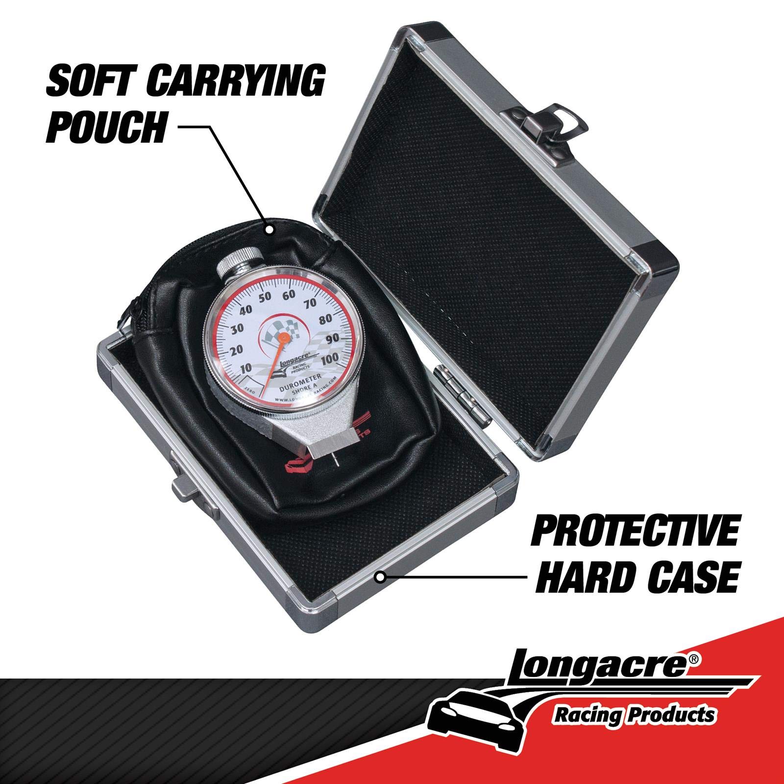 Longacre 52-50546 Deluxe Tire Durometer with Storage Case - Premium Tire Hardness Tester for Racing, Motorcycles & Bikes - Perfect for Track Days, Performance Tuning & Tire Maintenance