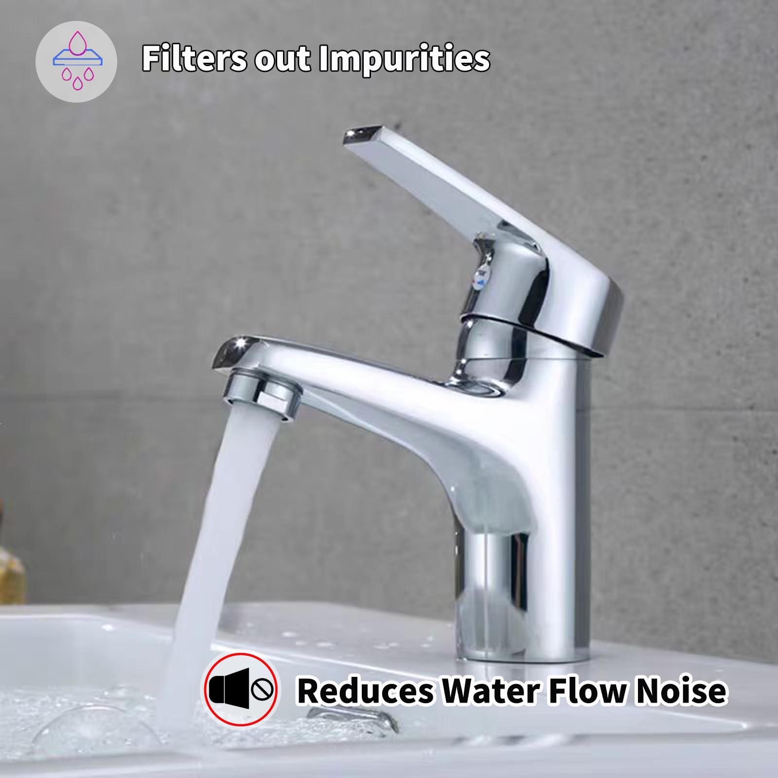 **2.2 GPM Bathroom & Kitchen Sink Aerator - Solid Brass & Stainless Steel Faucet Aerator with 15/16