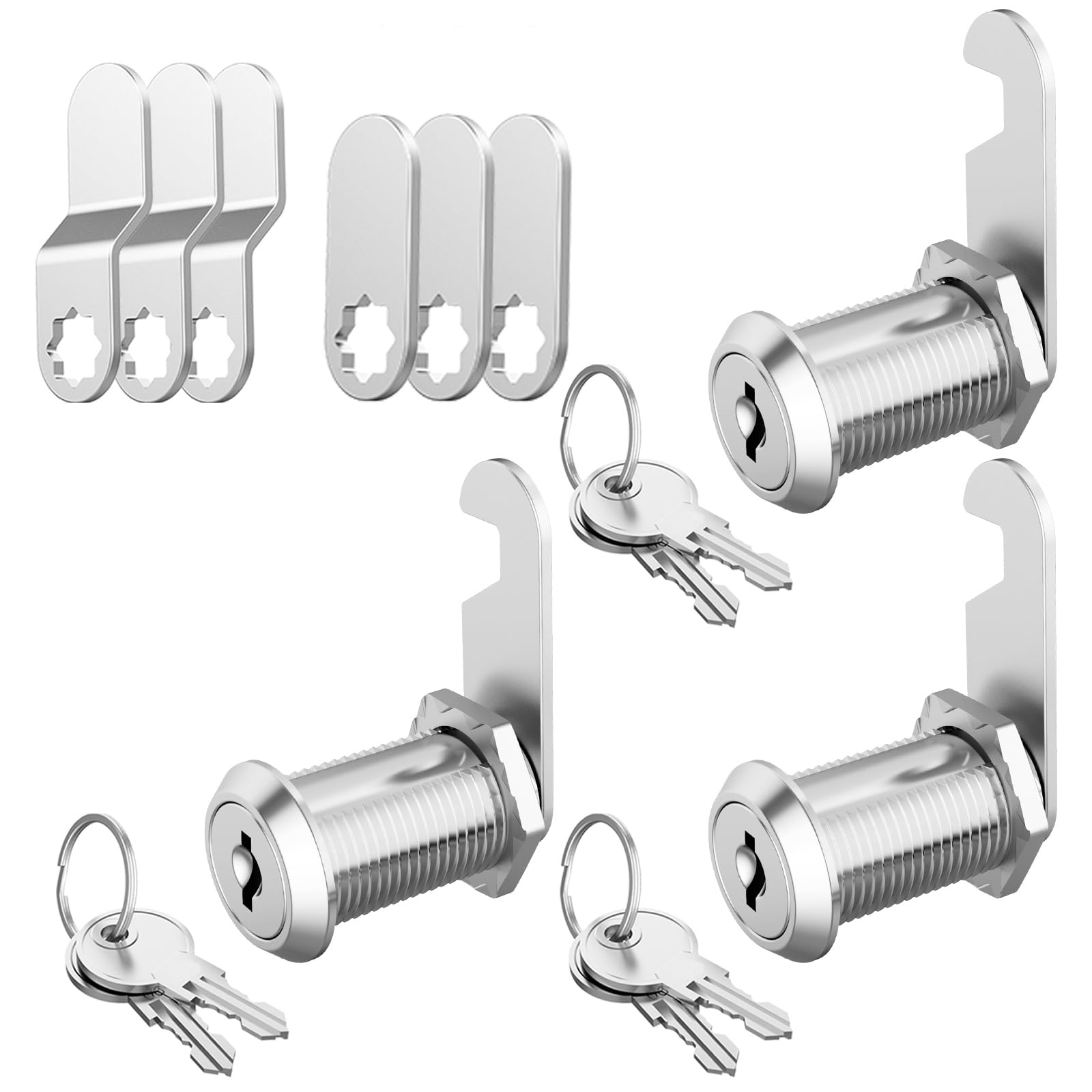 Jayseon 3 Pack Cabinet Locks with Keys - 1-1/8