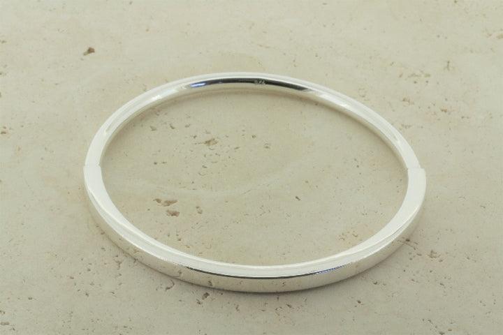 Half Tube Half Square Circle Bangle - Unique Geometric Bracelet for Women - Perfect for Casual Wear, Parties & Gifts