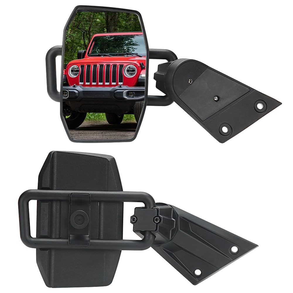 Jeep Wrangler JK JKU 2007-2018 Side View Mirrors - Anti-Shake Wide Vision Replacement Mirrors for Doors Off Driving | Easy Install & Quick Release Design | Perfect for Off-Road Adventures & Summer Cruising