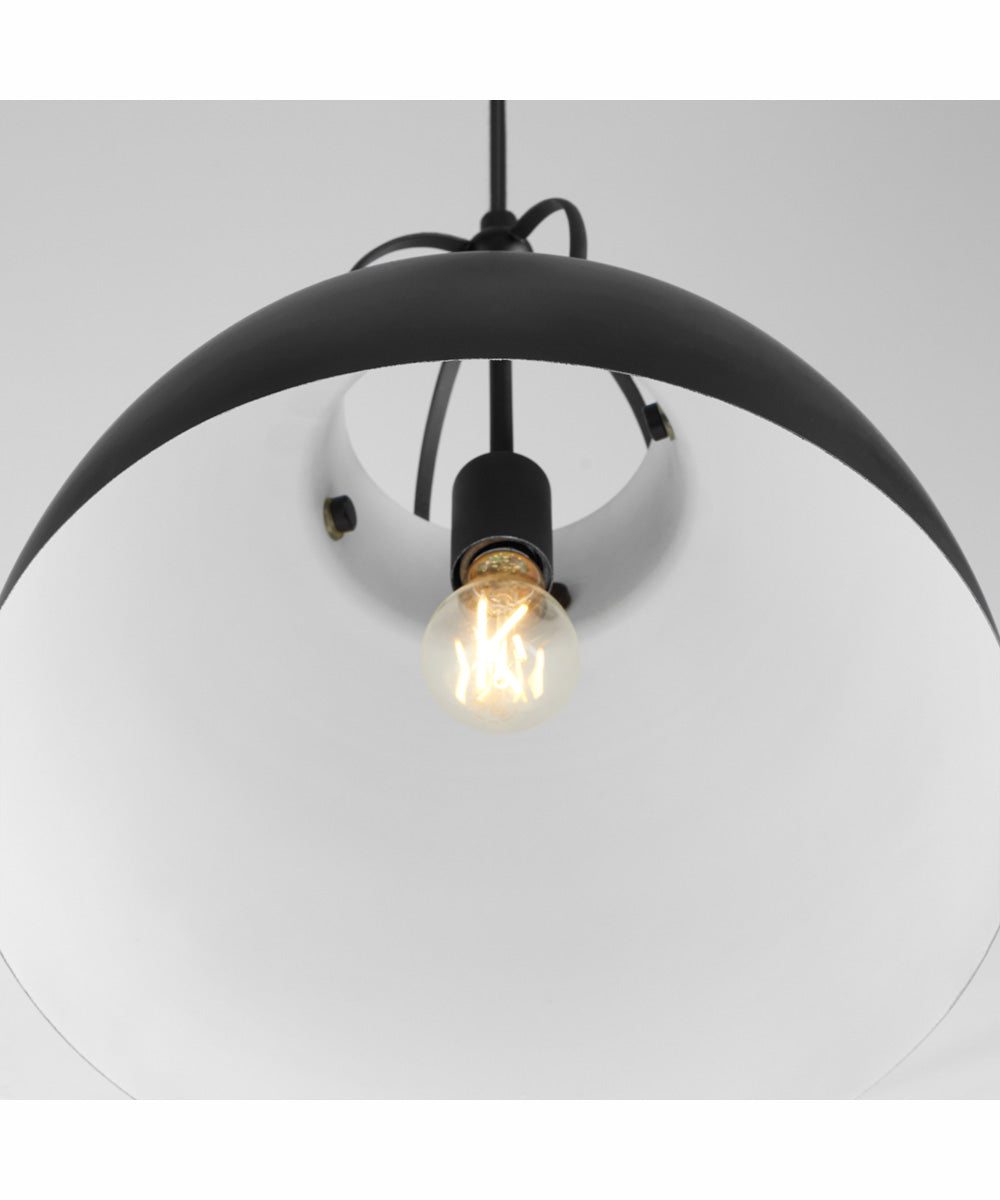 1 Light Pendant Light Fixture in Matte Black - Modern Ceiling Lighting for Dining Room, Kitchen Island or Bedroom