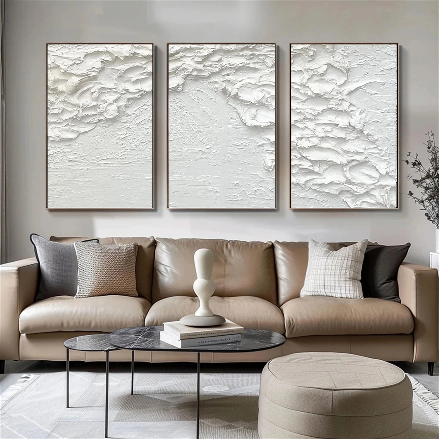 Minimalist Balance Canvas Art Set of 3 - Modern Abstract Wall Decor for Living Room, Bedroom & Office - #MM290