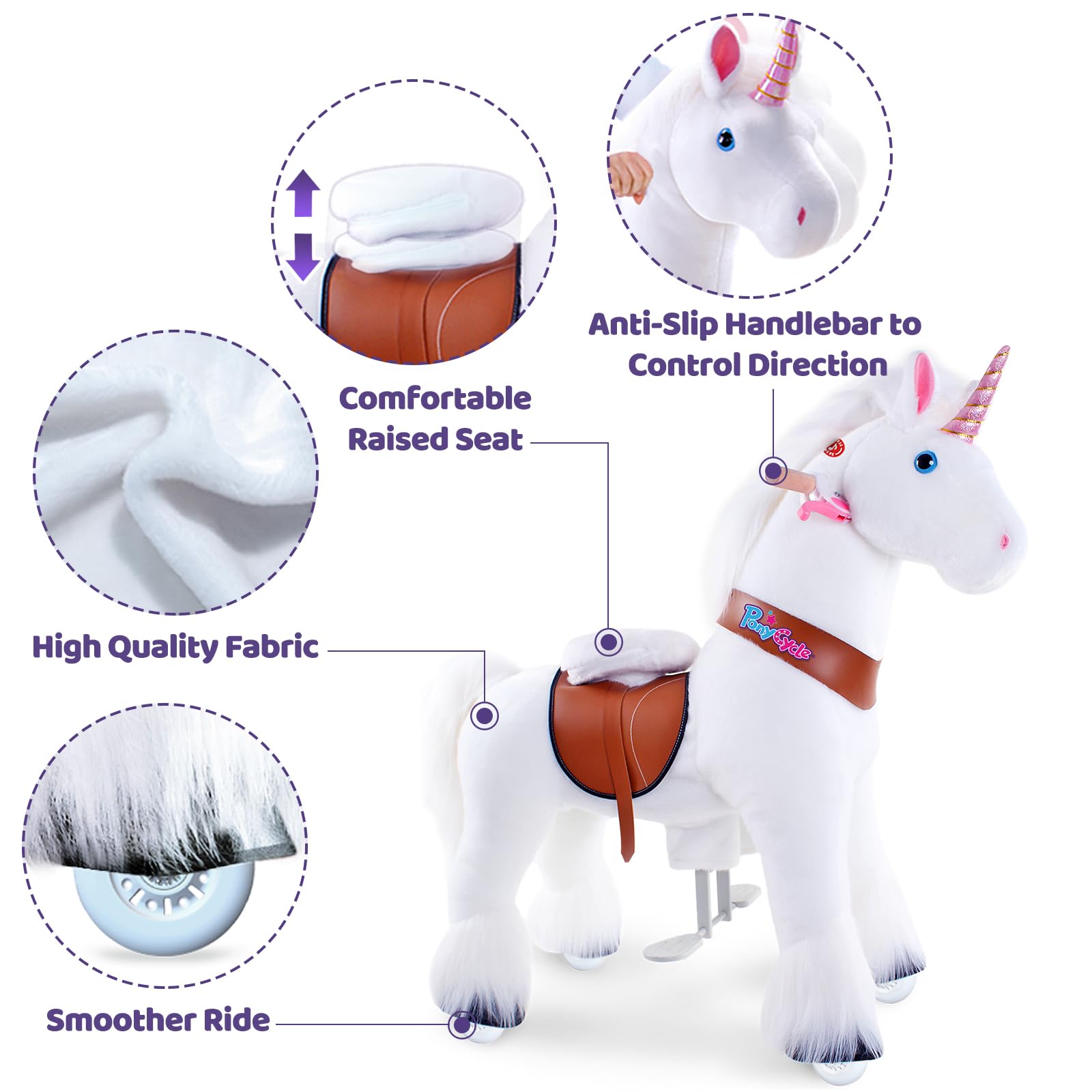 PonyCycle Unicorn Ride-On Toy for Kids Ages 3-5 | 30