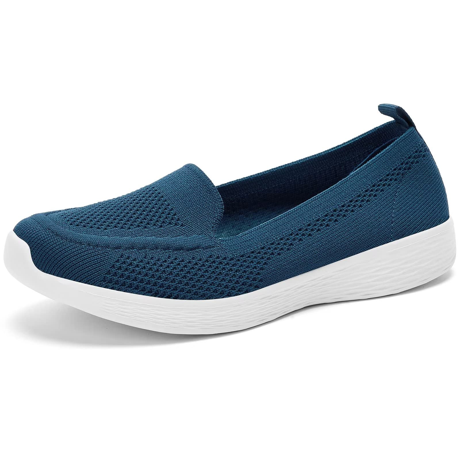 Wryweir Women's Slip On Flat Shoes - Comfortable Knit Loafers for Nurses & Walking - Lightweight Casual Sneakers for Work, Travel & Everyday Wear