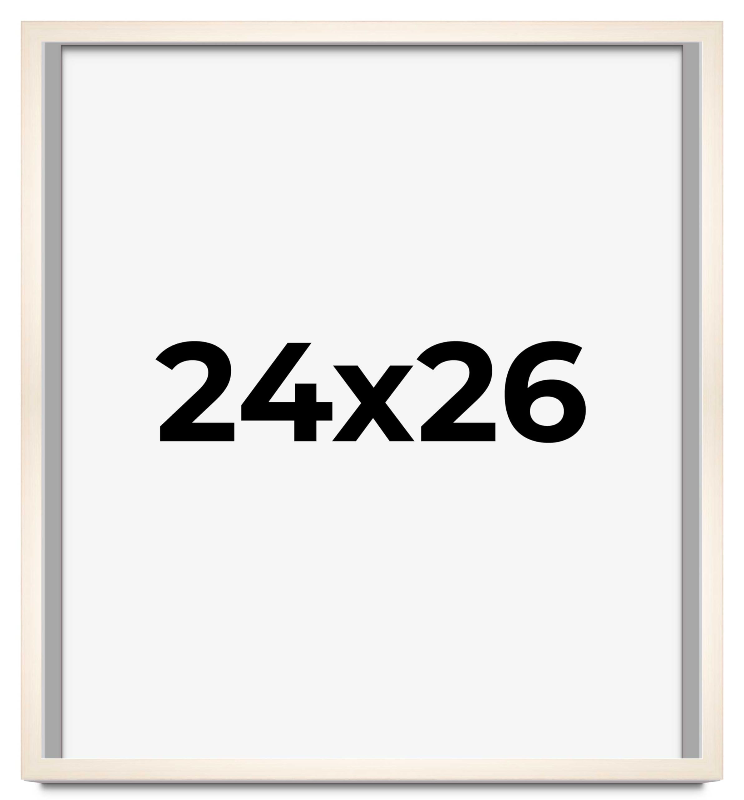 CountryArtHouse 24x26 Inch Whitewashed Solid Wood Picture Frame - 0.8125