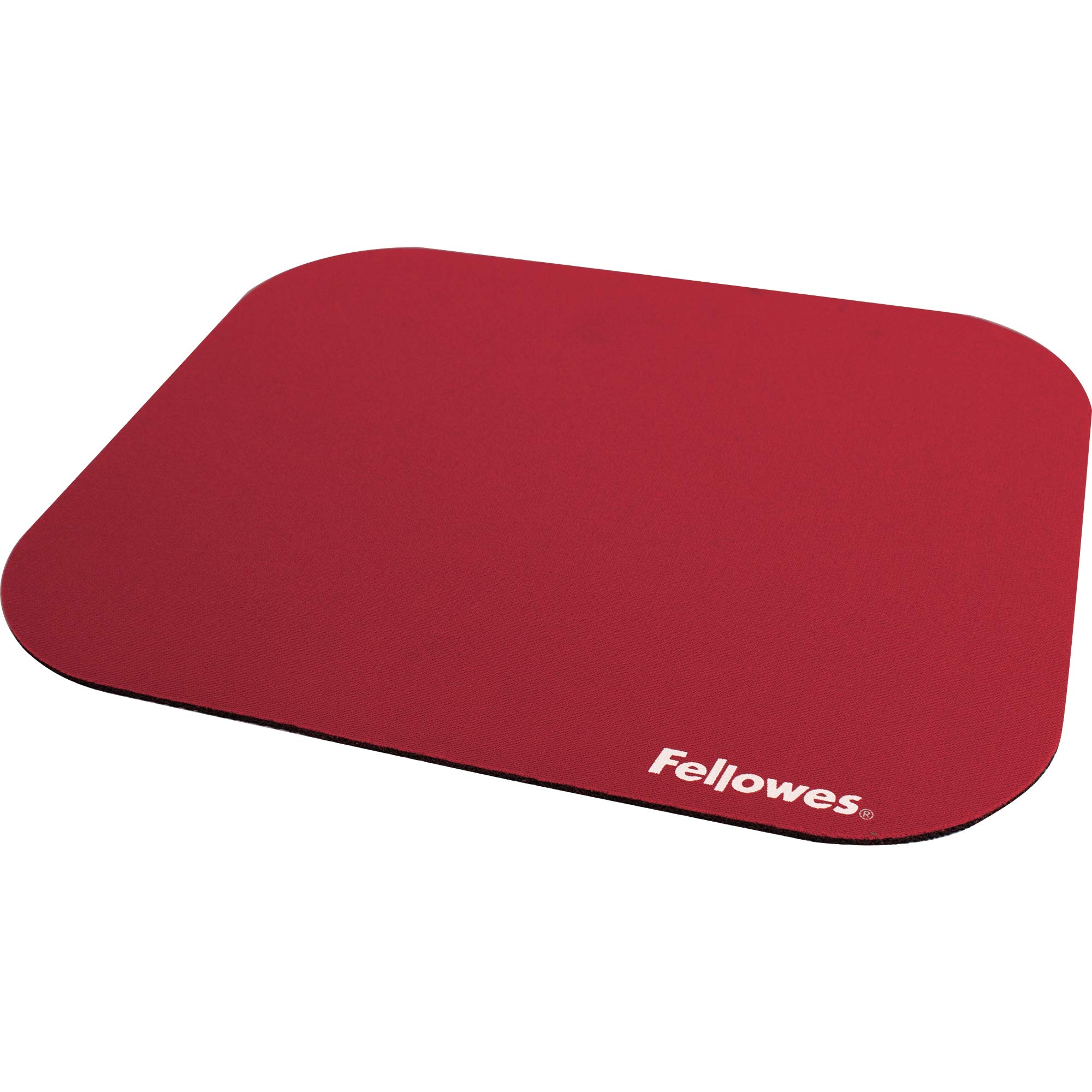 Fellowes Basic Red Mouse Pad - Non-Slip Rubber Base, Smooth Tracking Surface for Office & Gaming Use