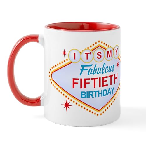 White/Red Inside - Las Vegas Birthday 50 Mug