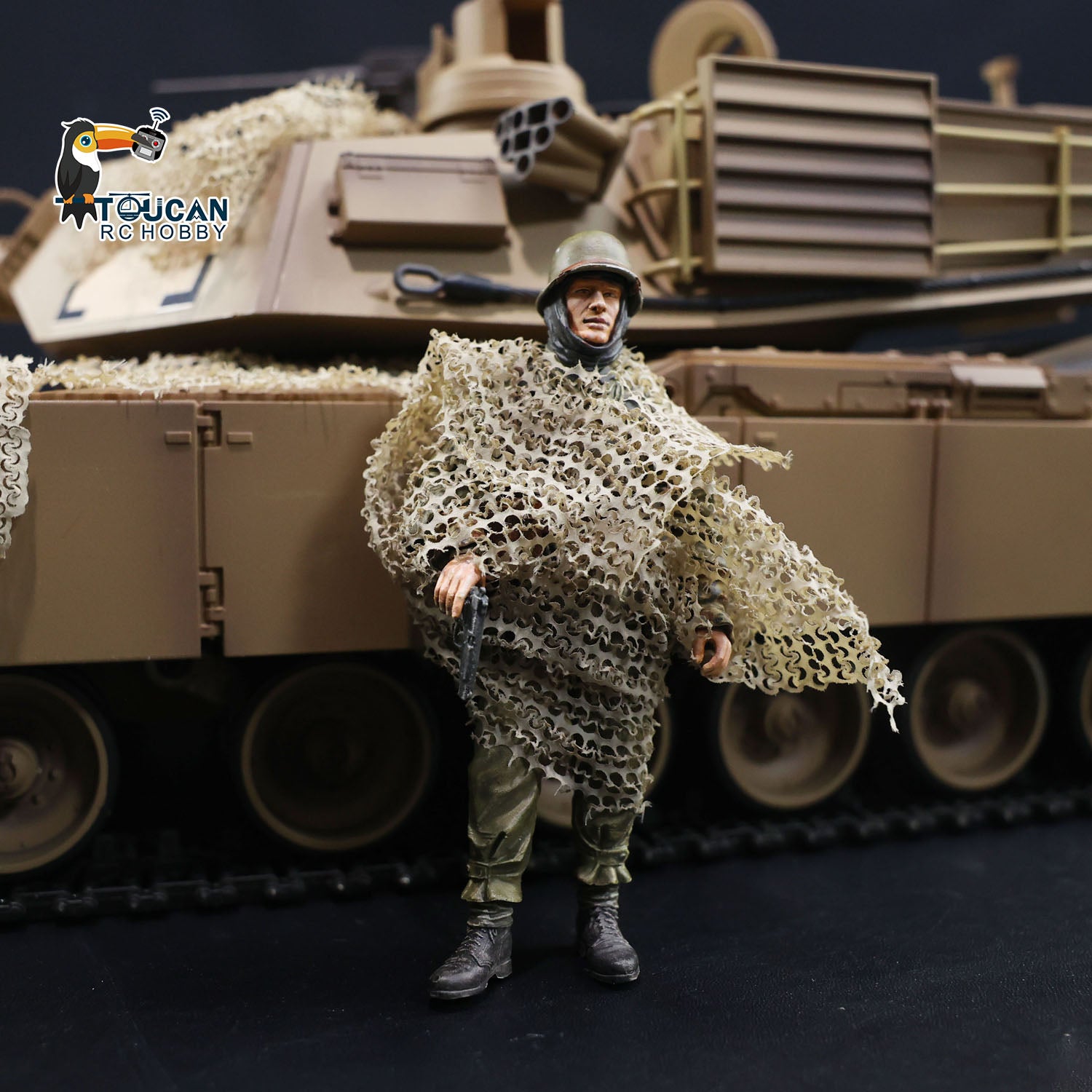 1/16 Scale Henglong RC Tank Camouflage Net - Compatible with M26, Tiger I, Bulldog Models 3838 & 3839 | Realistic Military Accessory for Radio Control Tanks | Perfect for Battle Scenes, Military Displays & DIY Projects