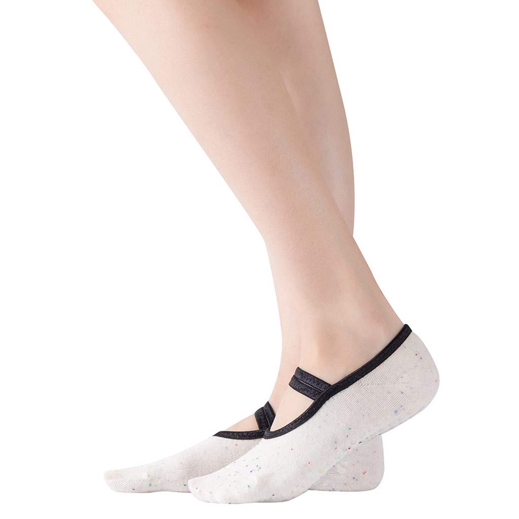 Tomppy Non-Slip Yoga Socks for Women - Grippy Dance Socks with Straps for Ballet, Pilates, Barre & Workout - Perfect for Studio, Gym and Home Yoga Practice