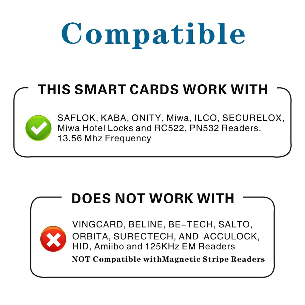 500-Piece MIFARE NFC RFID Classic 1K Smart Cards - 13.56MHz PVC Contactless IC Cards with Proximity Encryption for Access Control, Payment Systems & Security Applications