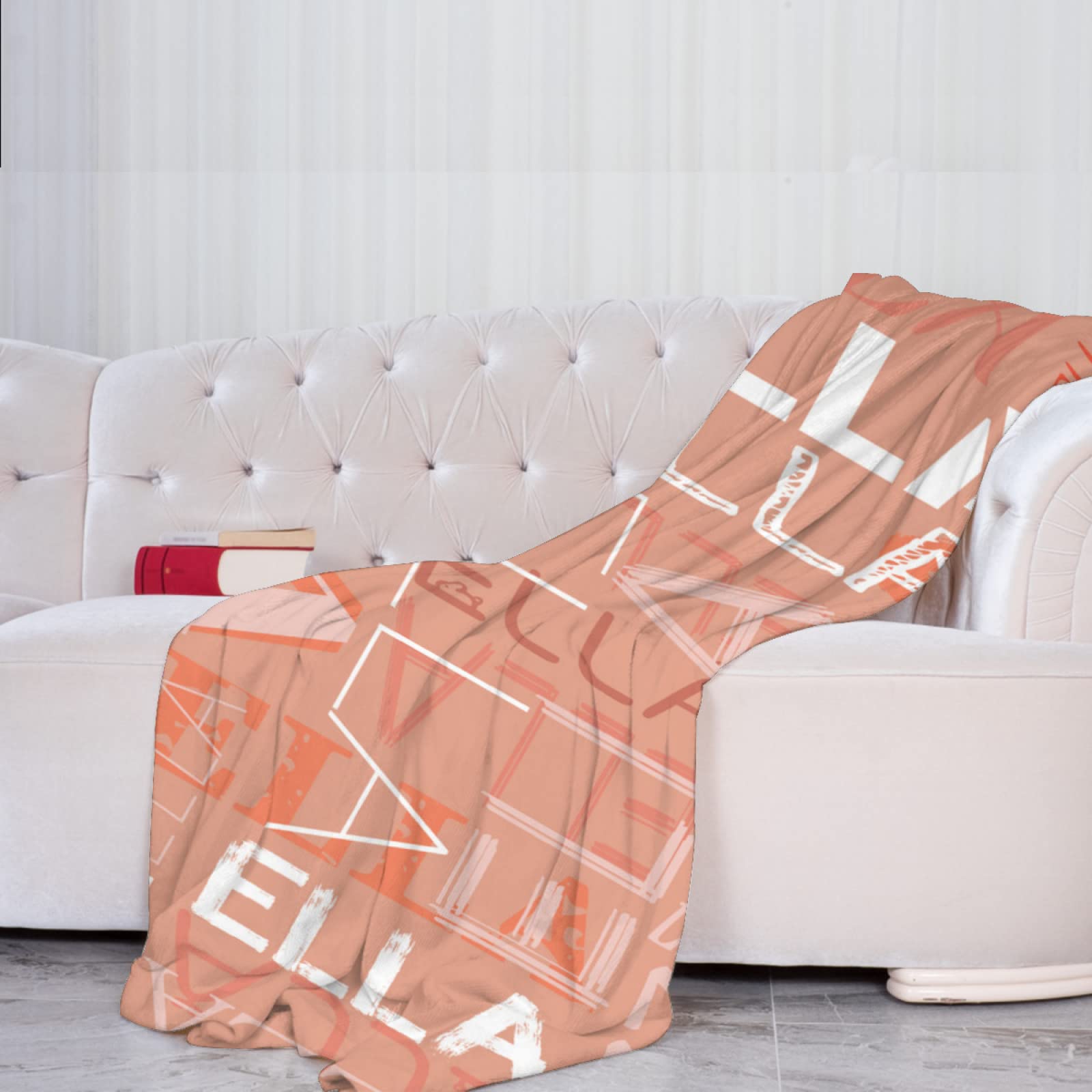 Dr.TOUGH Personalized Name Blanket - Custom Text Fleece Throw for Adults & Kids - 60