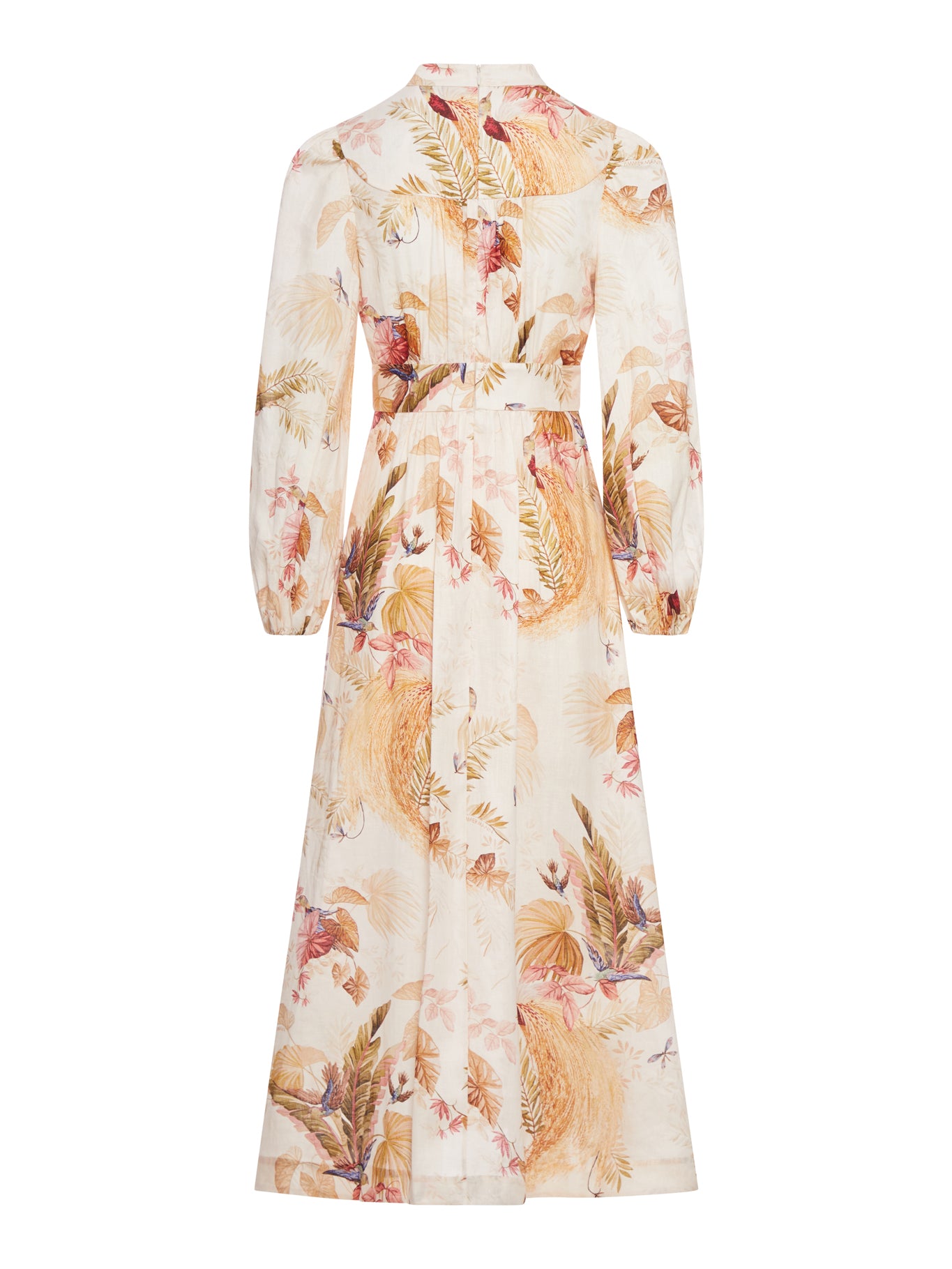 Floral Ascension Neckline Midi Dress - Elegant Summer Floral Print Dress for Women, Perfect for Weddings, Parties & Casual Outings