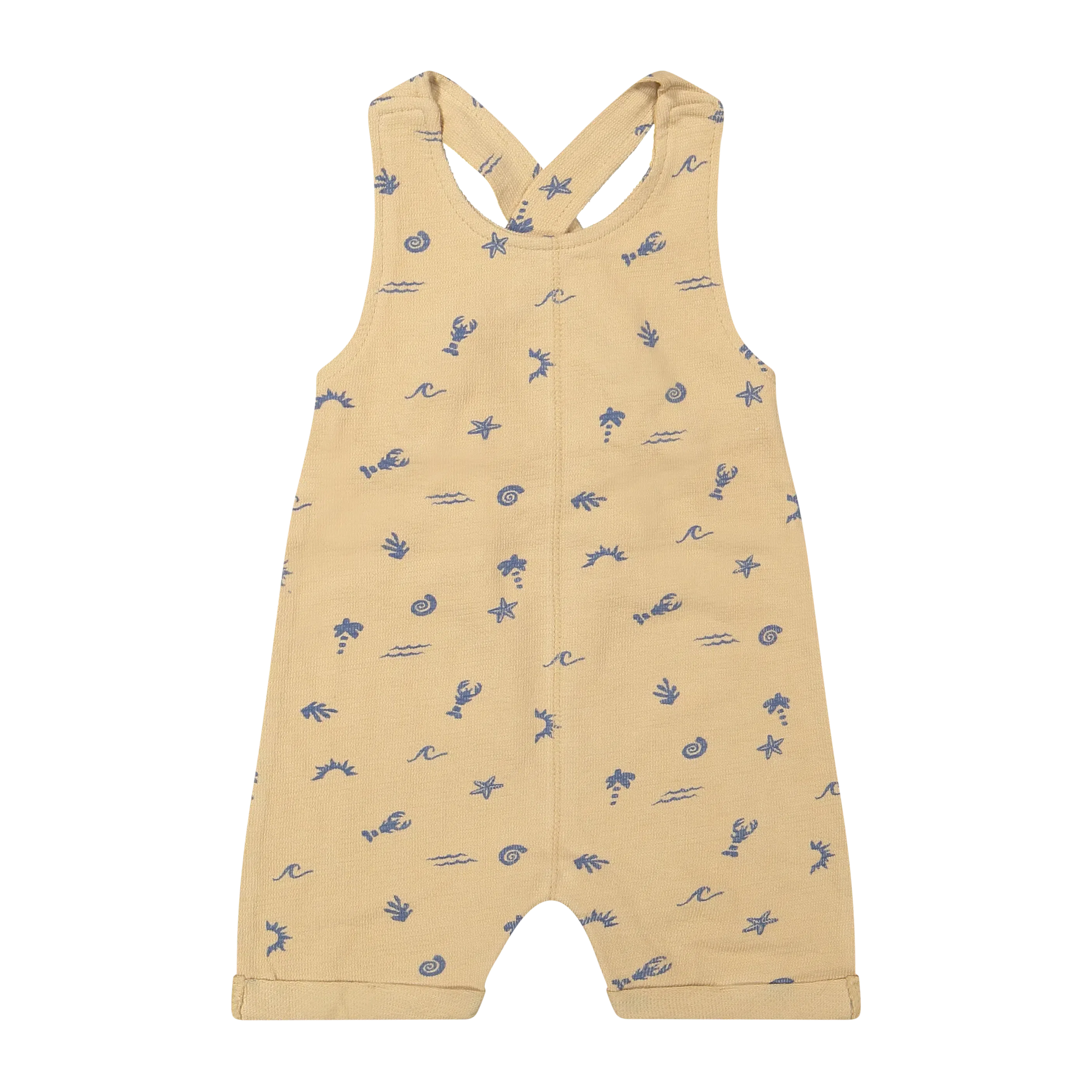 Organic Cotton Overalls for Women & Men - Eco-Friendly Sea Life Print Jumpsuit - Comfortable Workwear for Gardening, Painting & Casual Outfits