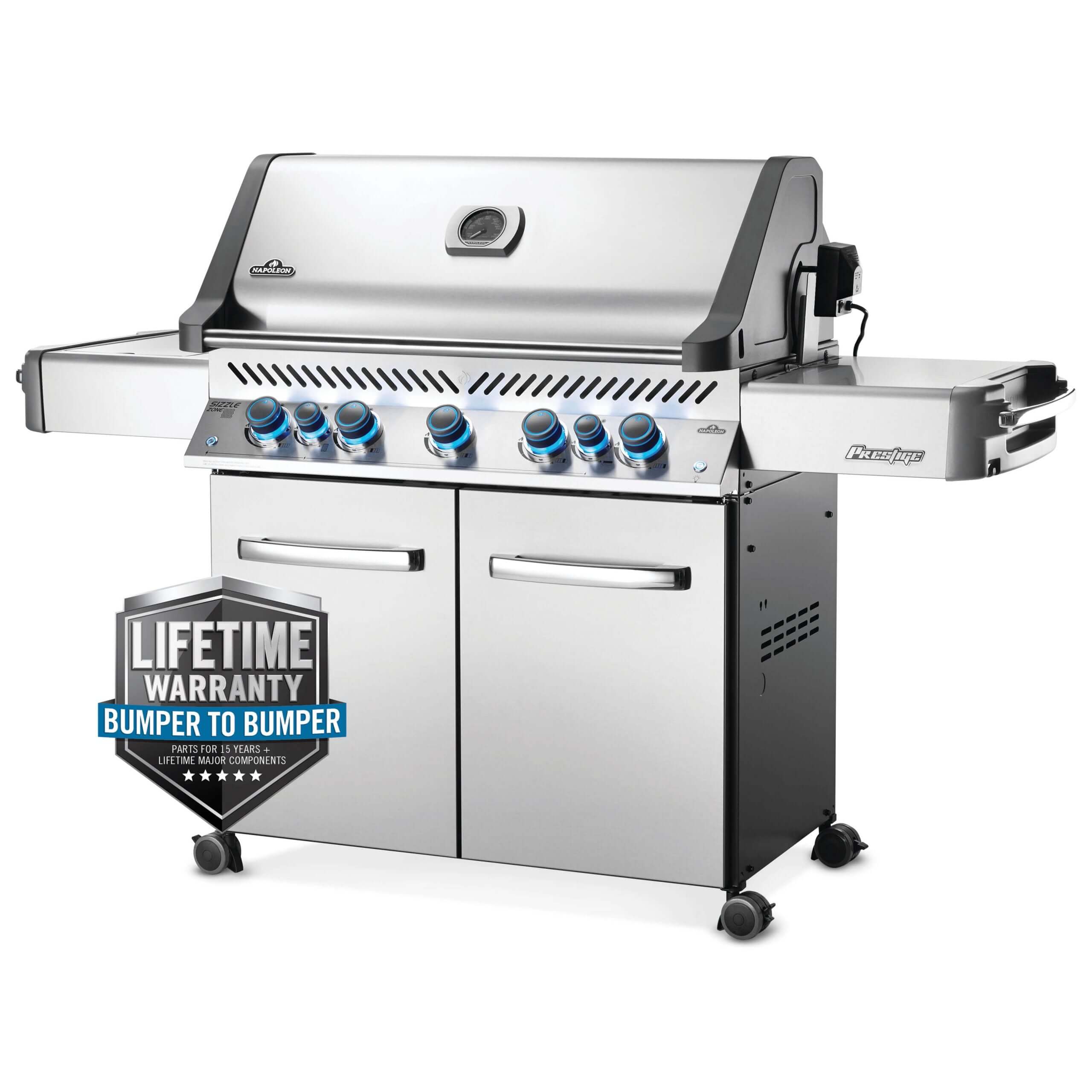 Napoleon Prestige 665 Freestanding Gas Grill with Infrared Rear & Side Burner, Rotisserie Kit - Perfect for Backyard BBQs, Outdoor Cooking & Entertaining