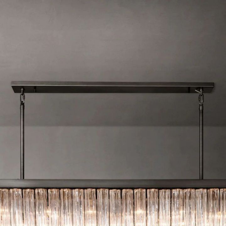 Besa 73-Inch Rectangular Chandelier - Modern LED Crystal Ceiling Light Fixture for Dining Room, Living Room & Bedroom Lighting