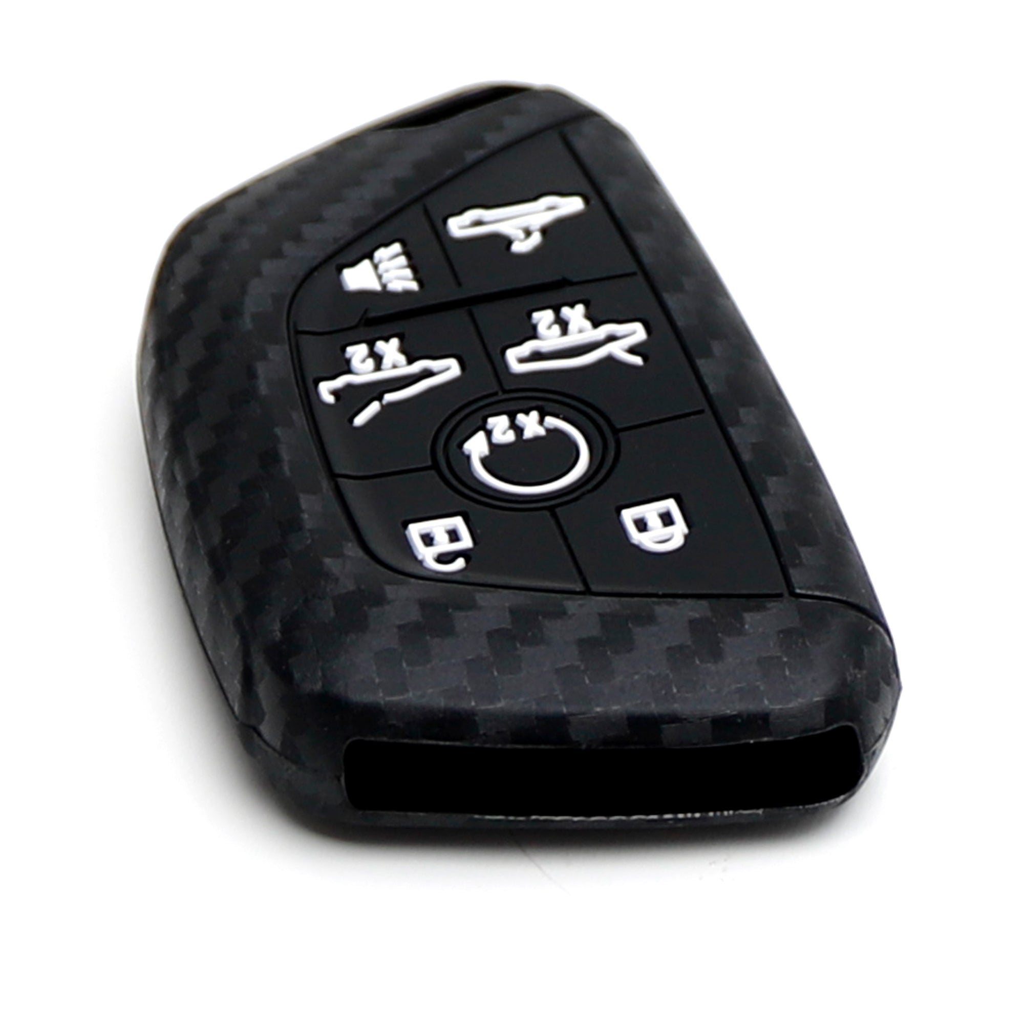 Carbon Fiber Pattern Silicone Key Fob Cover for 2020-2023 Chevy C8 Corvette Stingray - Durable Anti-Slip Protection - Perfect for Daily Use, Car Enthusiasts & Gift Giving