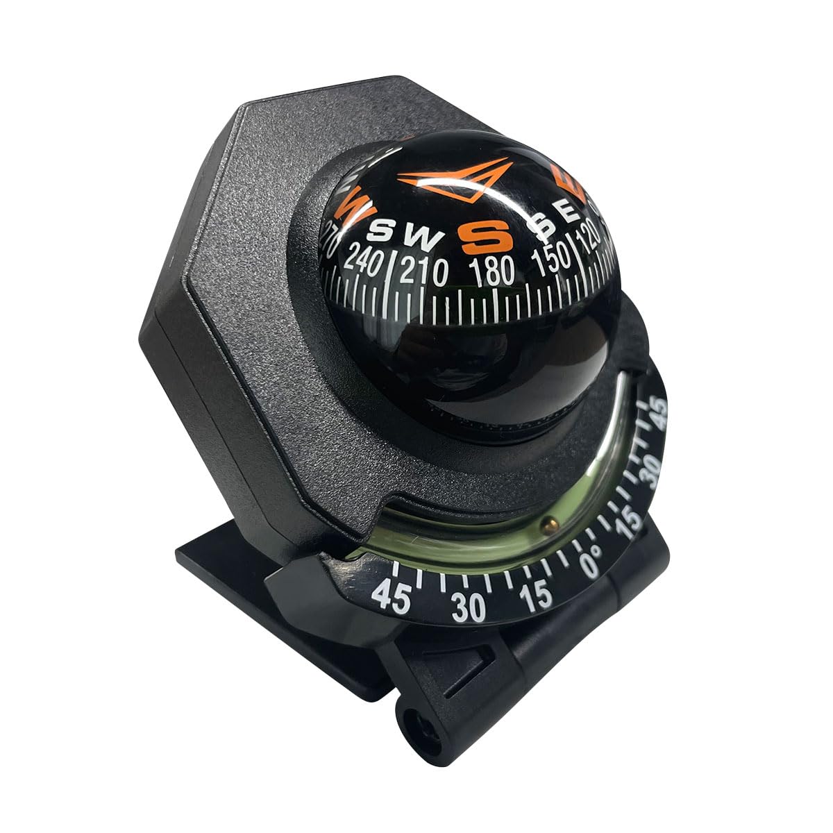 Universal Car Dashboard Compass with Slope Meter & Night Vision - Adjustable Vehicle Compass for Cars, Trucks & Boats - Perfect for Off-Roading, Camping & Marine Navigation