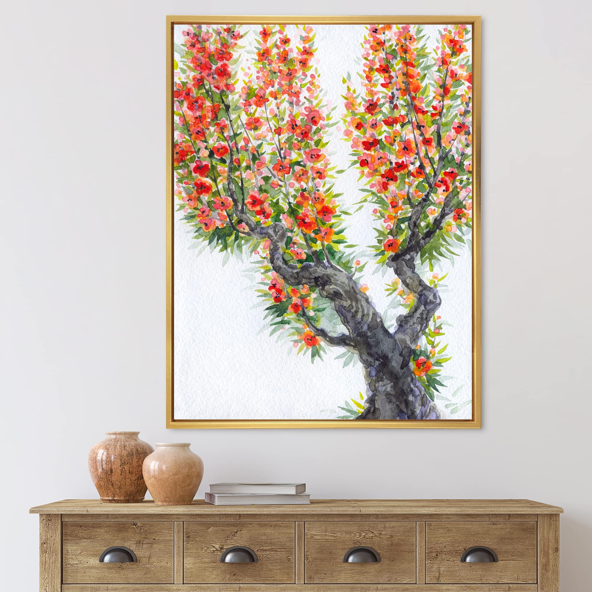 Blooming of An Old Tree In Spring II - Traditional Framed Canvas Wall Art Print for Living Room, Bedroom & Office Decor